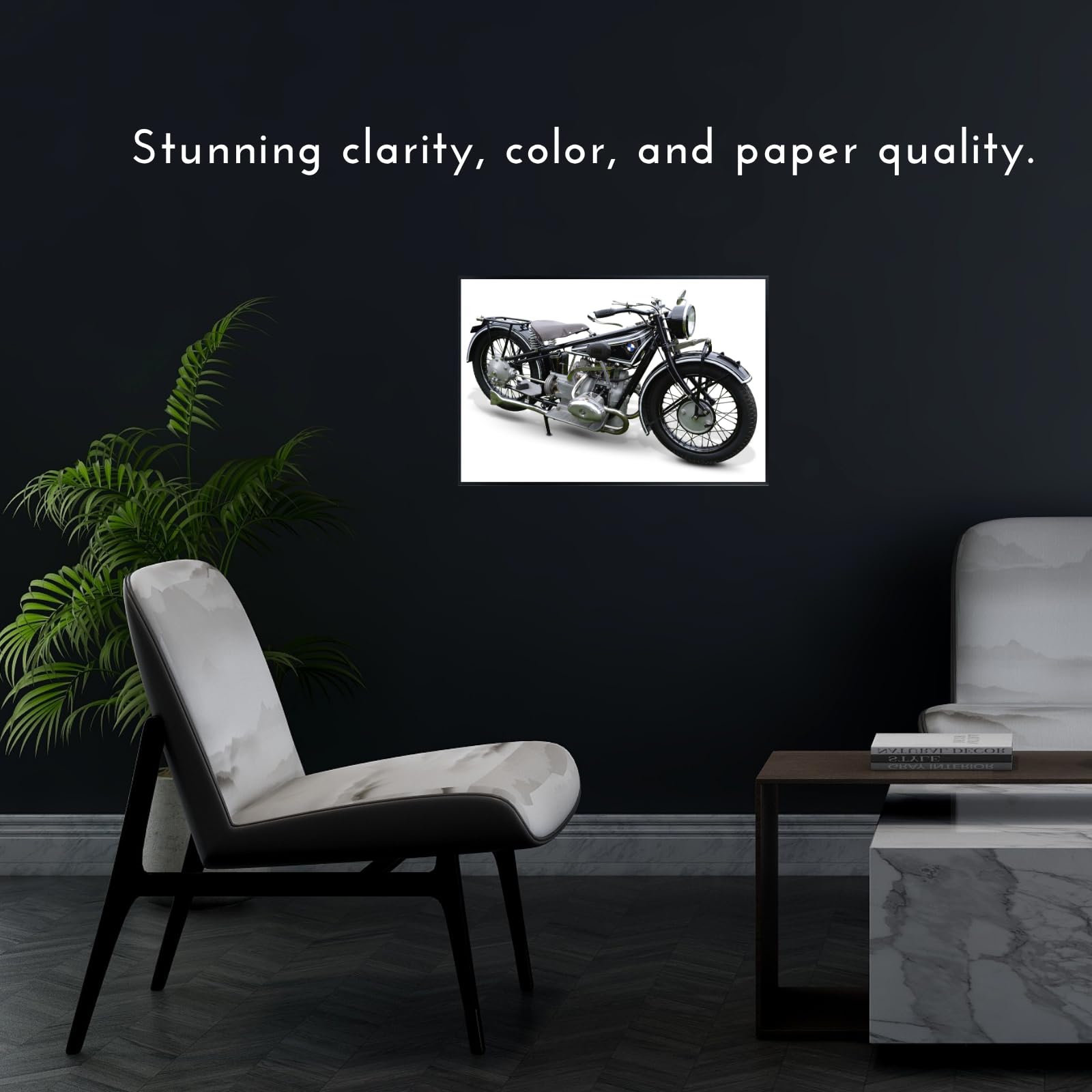 BMW R63 Motorcycle Wall Art Poster Satin Finish – Vintage Motorbike Print for Garage, Office, or Living Room Decor