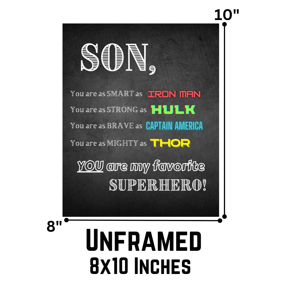 Boys Room Wall Art Print You Are My Superhero Poster Kids Bedroom Decor Gaming Room Decoration Gift