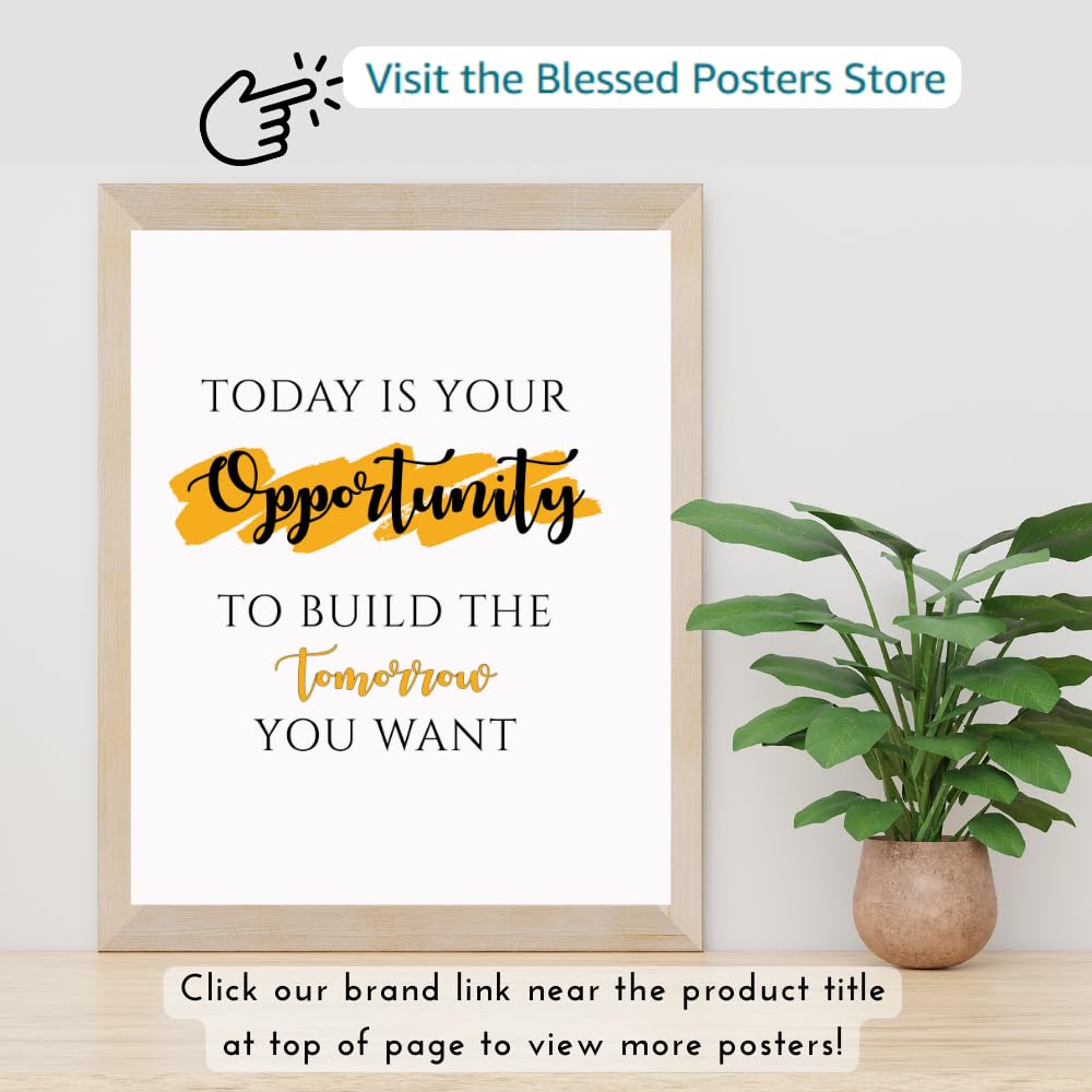 Today Is Your Opportunity Wall Art Positive Quotes Poster Motivational Home Decor Affirmations Poster Gifts for Bedroom Office