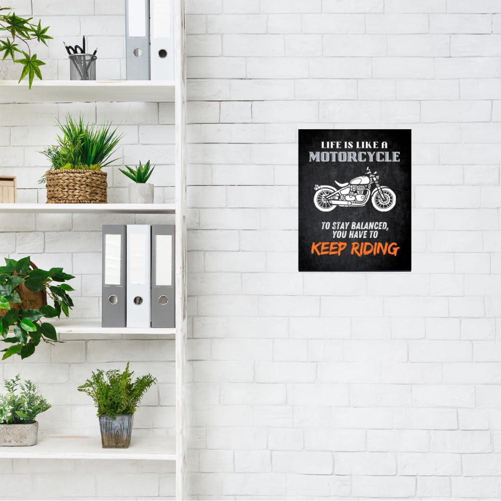 Blessed Posters Keep Riding Motorcycle Decor Inspirational Wall Decor Motivational Wall Art Garage Wall Decoration Gift for Men Motorcycle Lovers