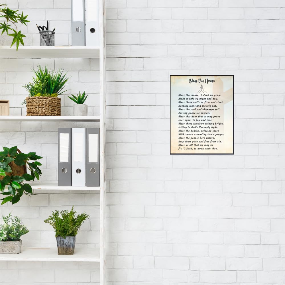 Blessed Posters Bless This House Hymn Wall Art Christian Wall Art Scripture Wall Decor Bible Verse Home Decoration Gift for Women