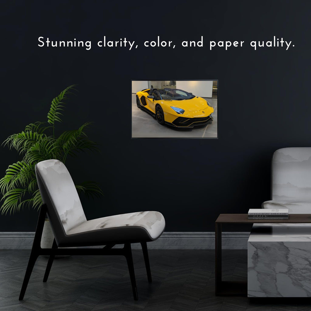 Blessed Posters Lamborghini Aventador SVJ Poster – Exotic Luxury Hypercar Wall Art Print for Garage Office Bedroom Living Room Décor – Automotive Gift
