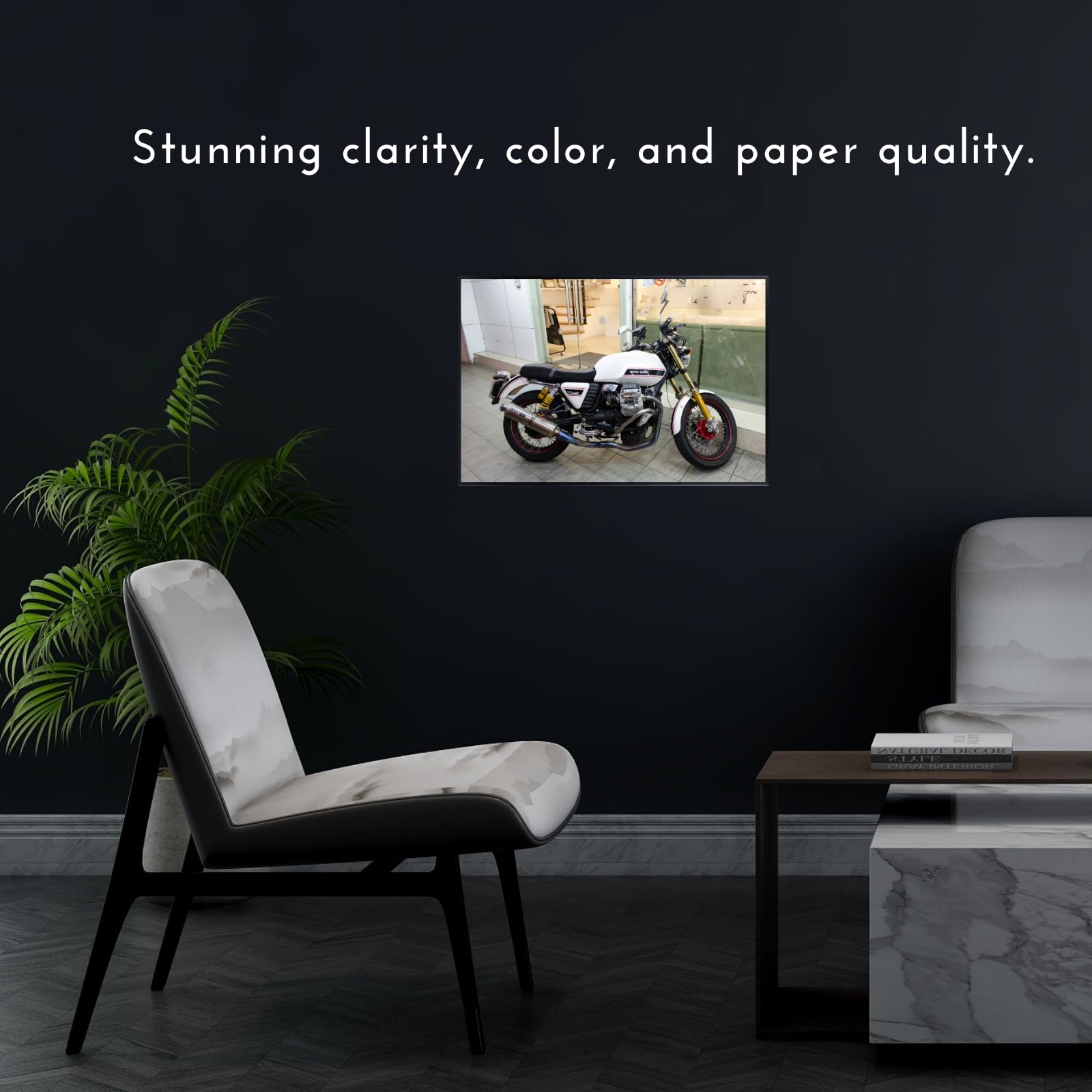 Moto Guzzi V7 Motorbike Poster - Vintage Motorcycle Wall Art Decor for Garage, Office or Living Room