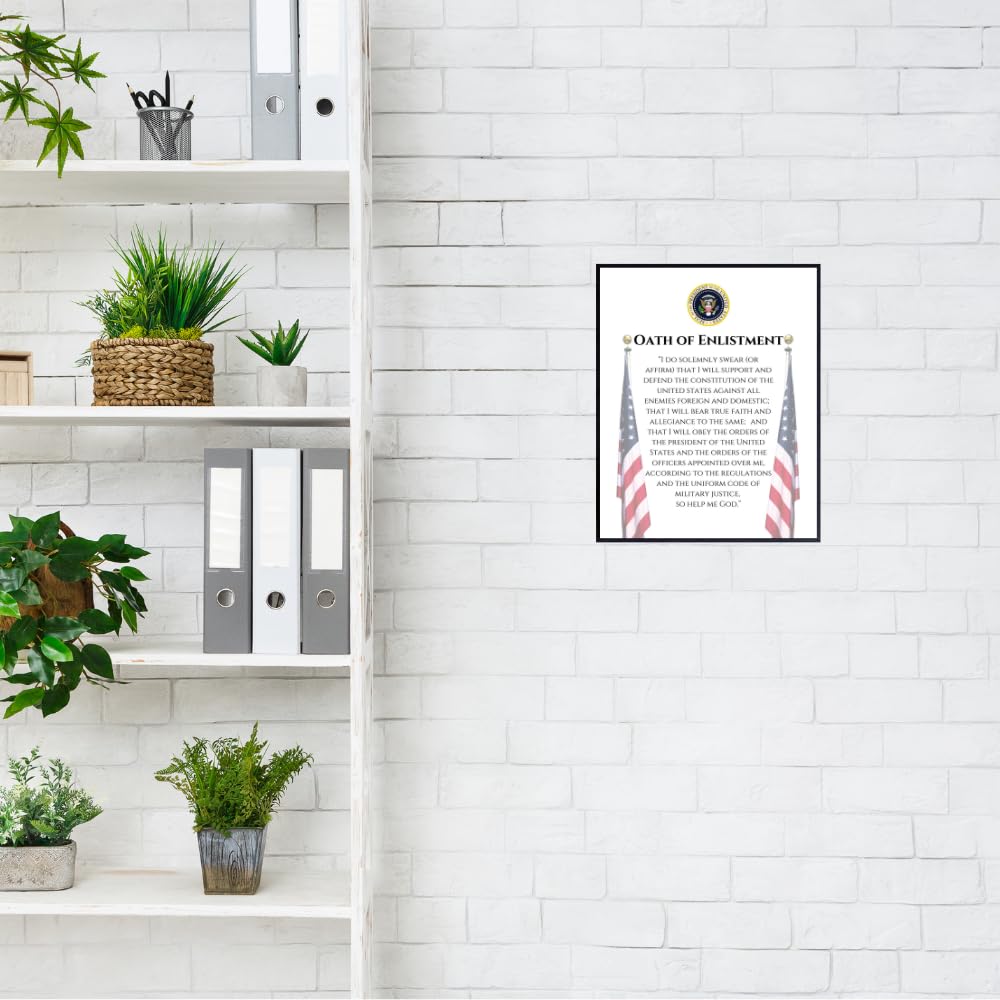 Blessed Posters Oath of Enlistment Poster Patriotic American Military Wall Art Inspirational Home Room Decor Gift for Veterans