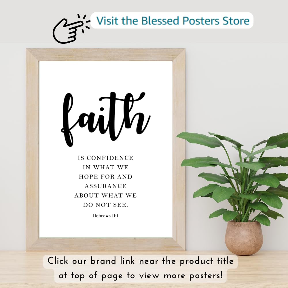 Hebrews 11:1 Bible Verse Wall Art Scripture Poster Print Christian Home Decor Inspirational Faith Gifts