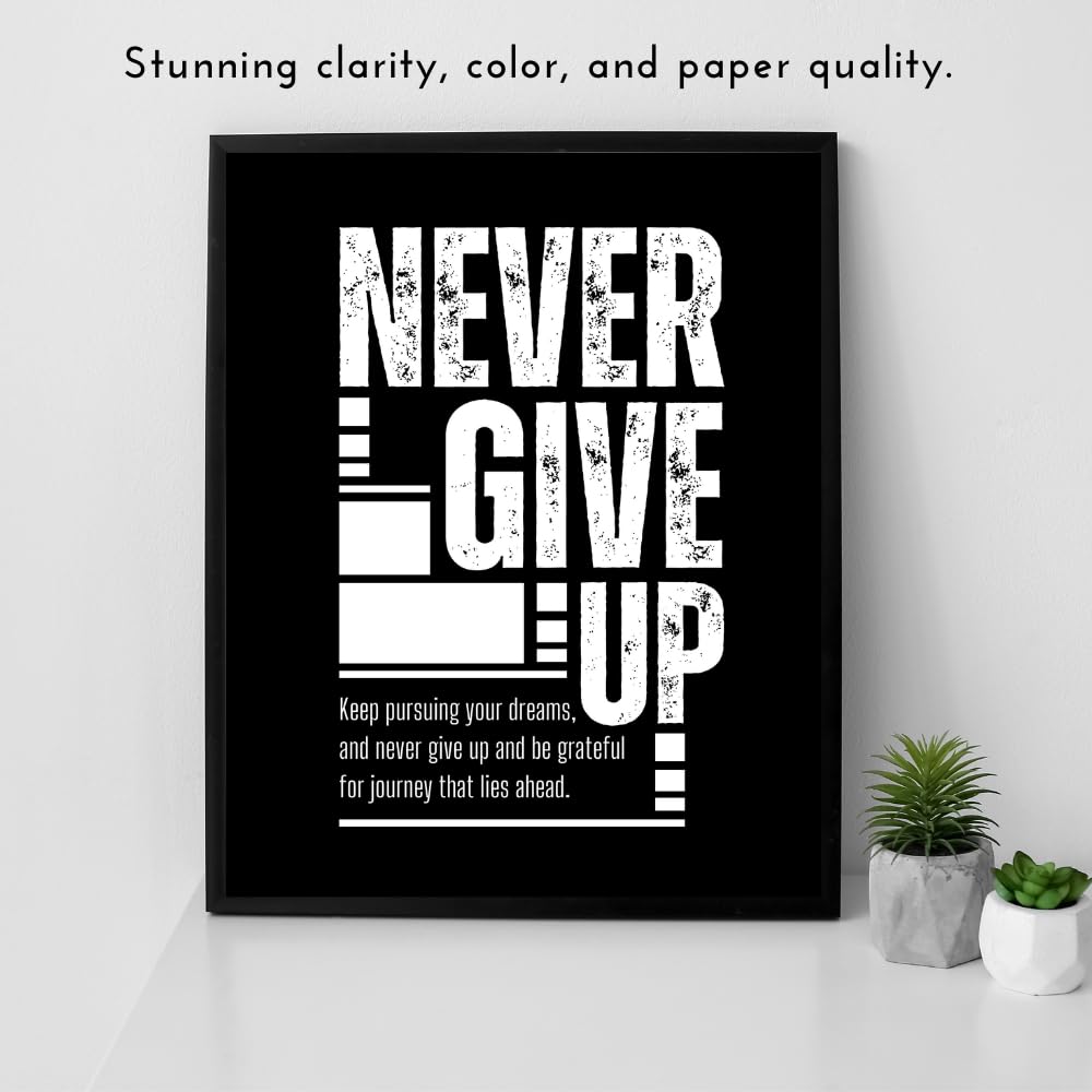 Blessed Posters Never Give Up Motivational Wall Decor Gym and Home Office Decoration Inspirational Wall Art Gift