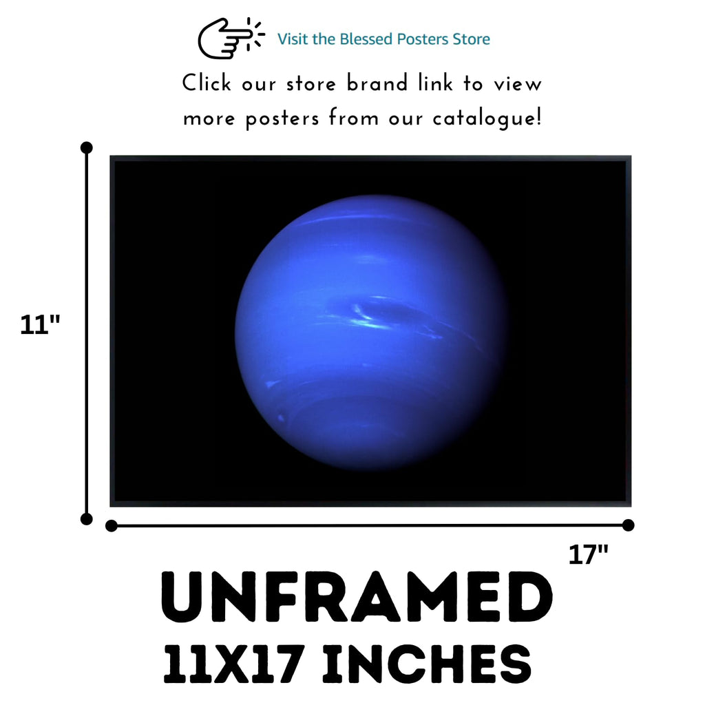 Blessed Posters Neptune Poster – Night Sky Wall Art Print for Bedroom, Living Room, Office, or Home Decor – Space Astronomy Photography Artwork
