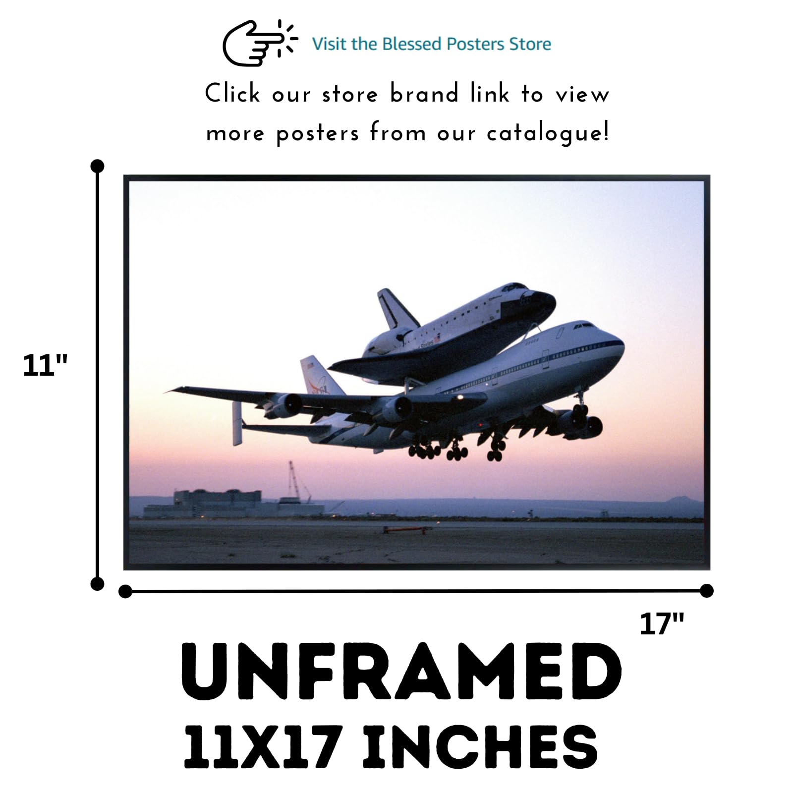 Blessed Posters Shuttle Carrier Aircraft Poster – Galaxy Wall Art Print for Home Office Bedroom Decor – Space Photography Artwork