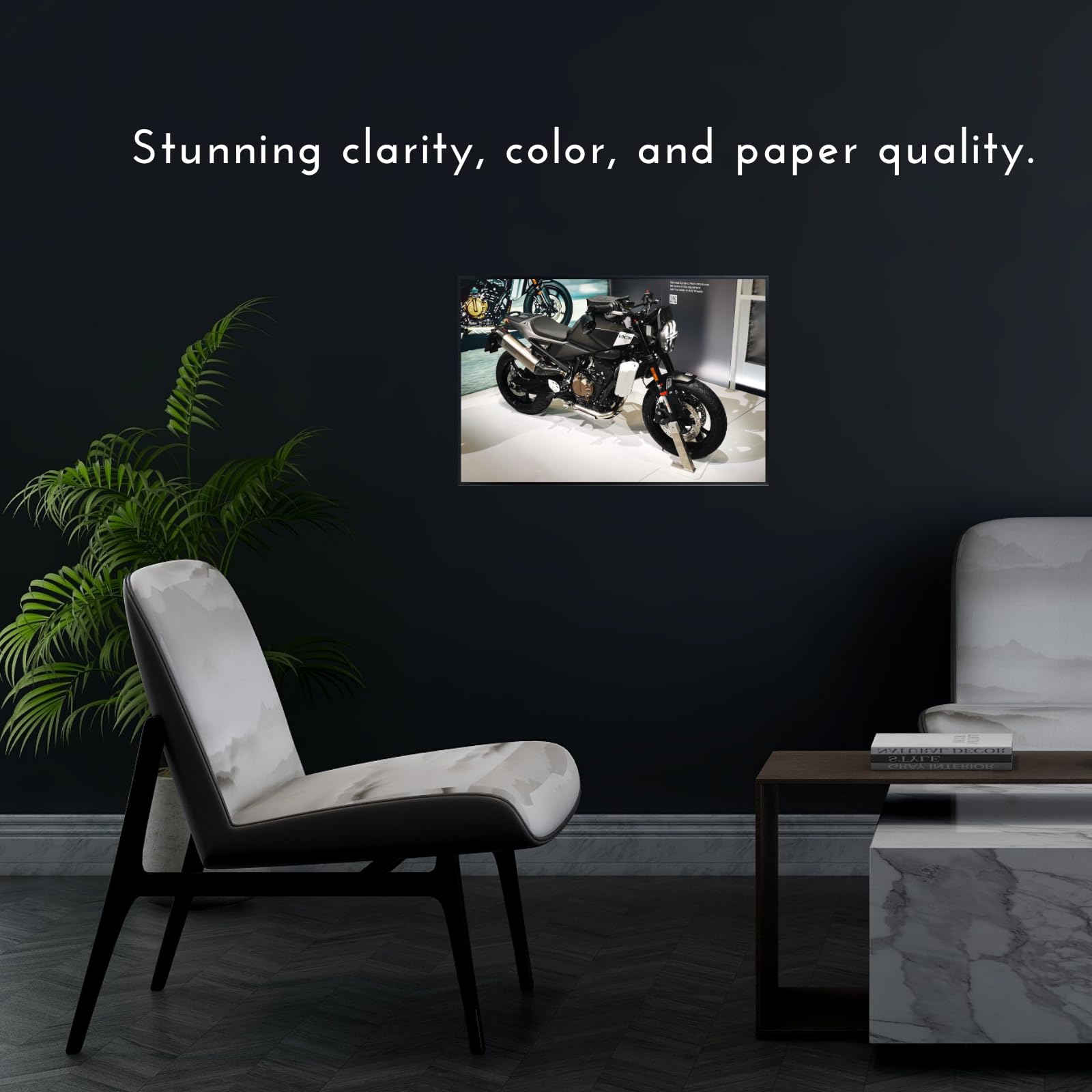 Husqvarna Svartpilen Motorcycle Poster - Cafe Racer Sportbike Wall Deco for Garage, Living Room or Office