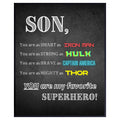 Boys Room Wall Art Print You Are My Superhero Poster Kids Bedroom Decor Gaming Room Decoration Gift