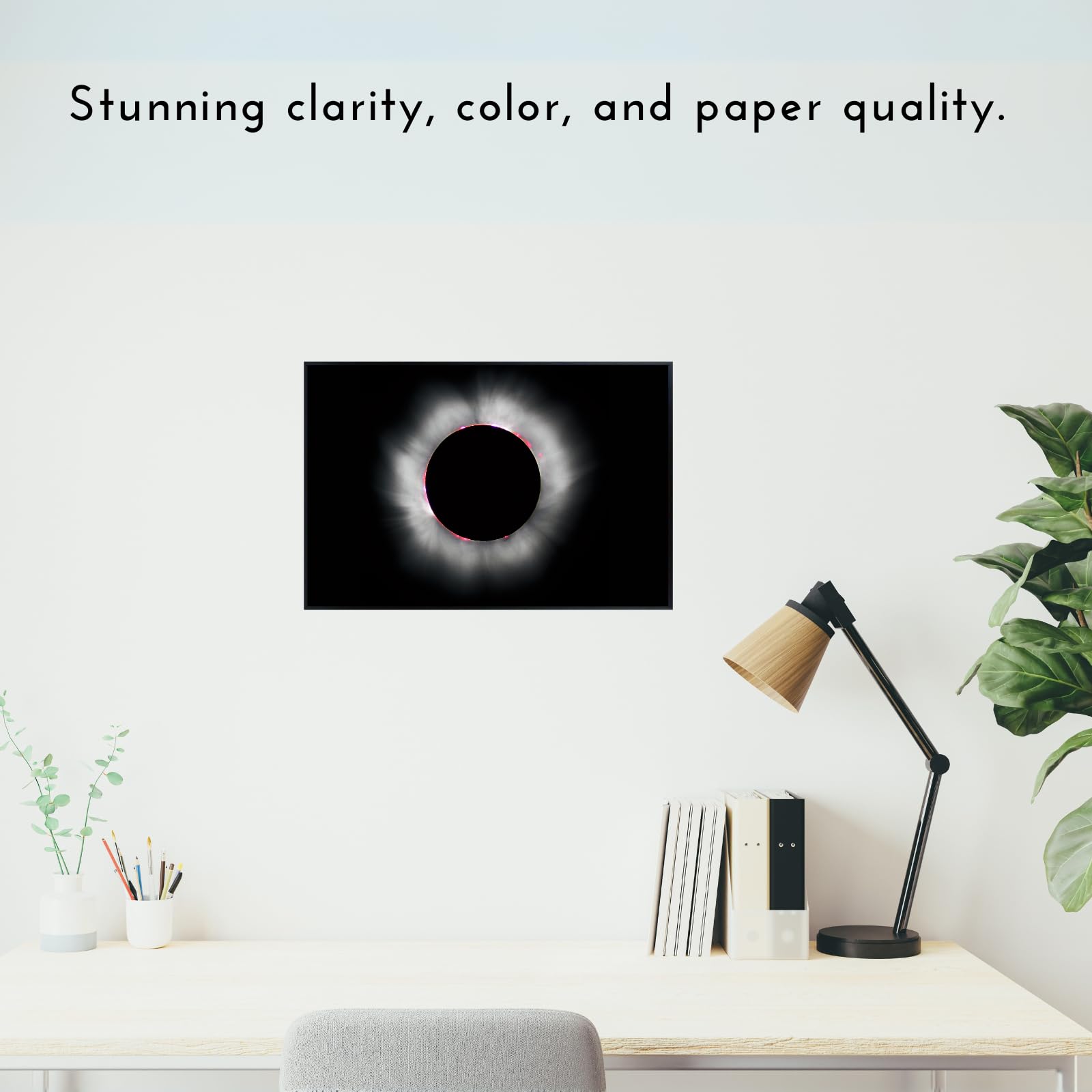 Blessed Posters Solar Eclipse Poster – Space Wall Art for Bedroom Living Room Office or Home Decor – Astronomy Night Sky Print