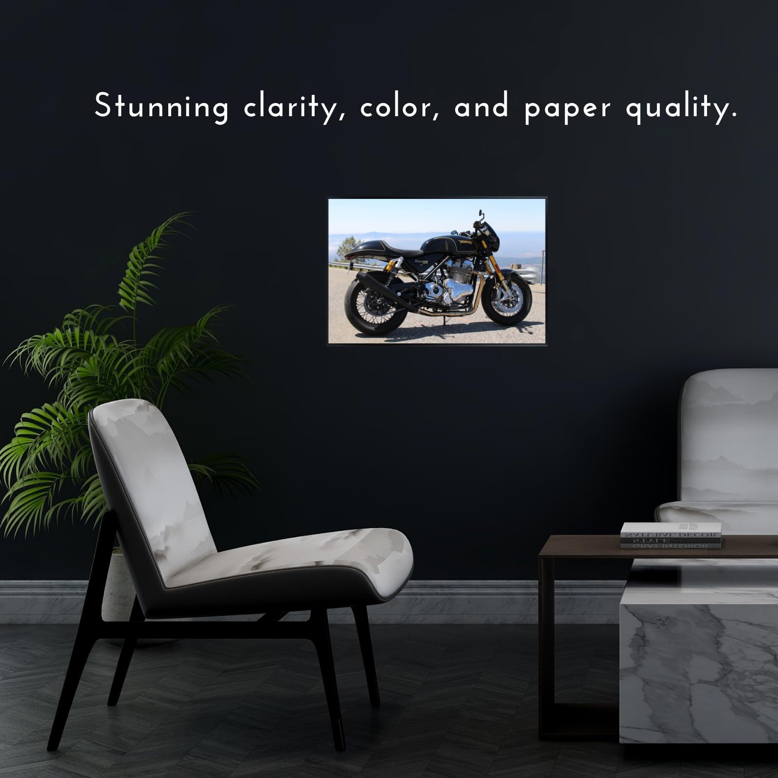 Norton Commando Motorcycle Wall Art – Vintage Bike Wall Deco for Garage, Office, or Living Room