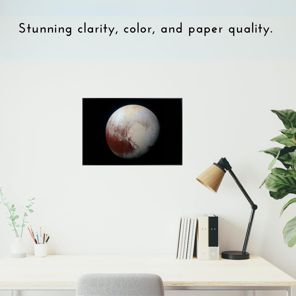 Blessed Posters Pluto Poster – Night Sky Wall Art Print for Bedroom, Living Room, Office, or Home Decor – Space Astronomy Photography Artwork