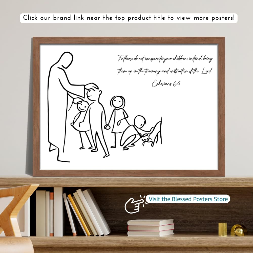 Blessed Wall Art Poster Ephesians 6:4 Scripture Print Christian Home Decor Religious Gift Inspirational Bible Verse Decoration