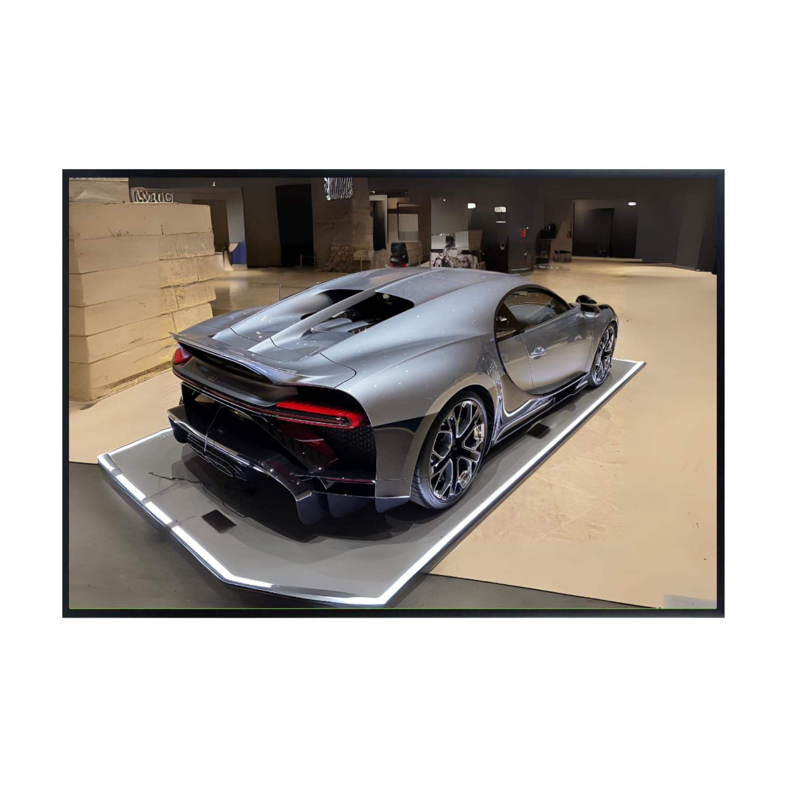 Blessed Posters Bugatti Chiron Poster – Exotic Hypercar Wall Art Print for Garage Office Bedroom Living Room Décor – Luxury Supercar Gift