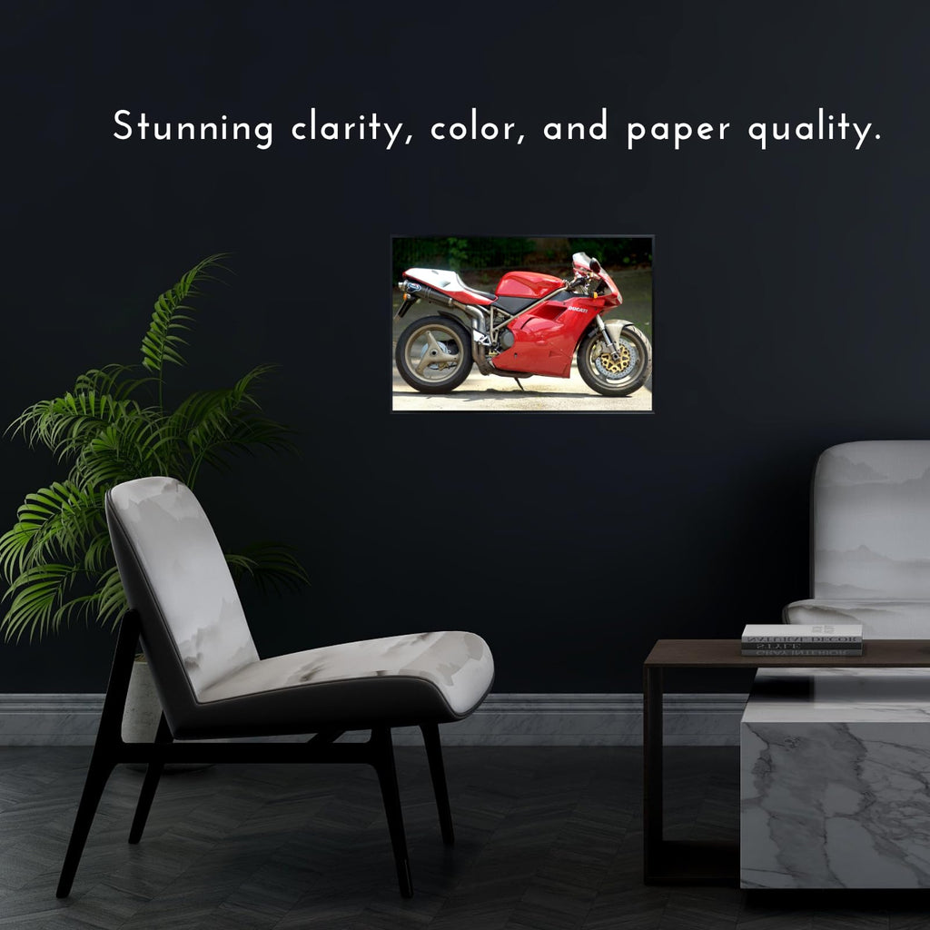 Ducati 916 SPS Motorcycle Poster - Sport Bike Wall Art for Garage, Office, or Man Cave Gift for Riders and Collectors
