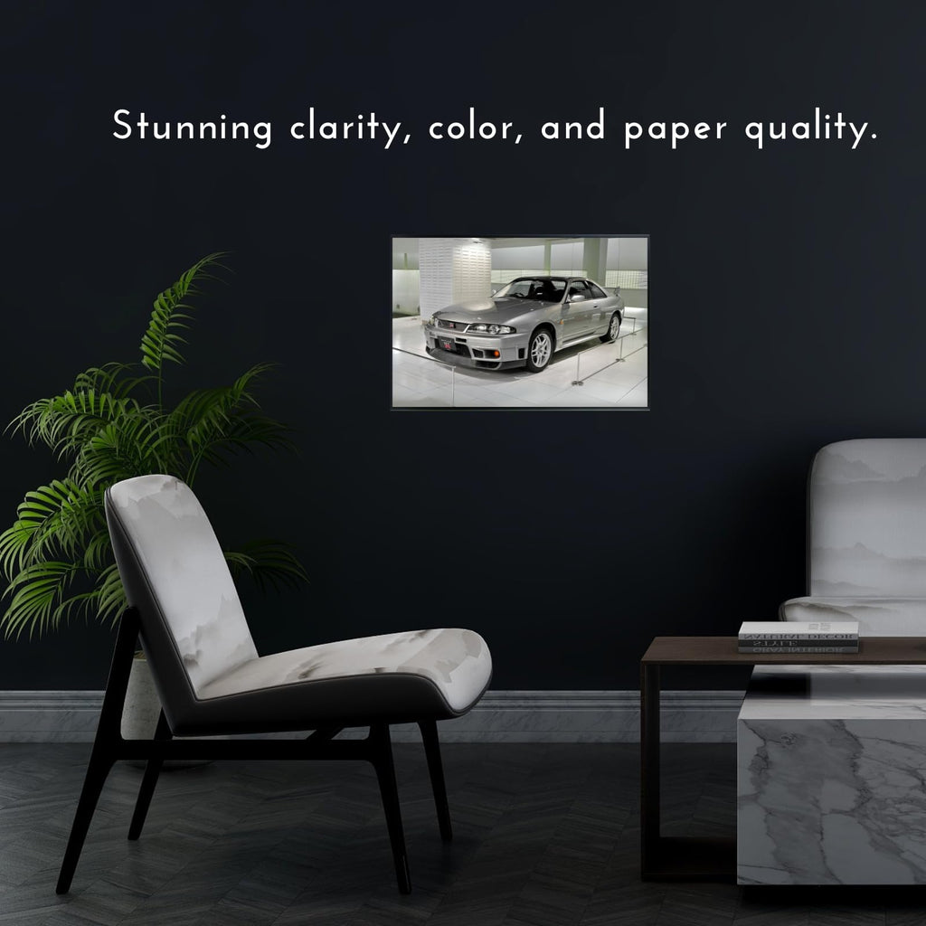 Blessed Posters Nissan GT-R R34 Wall Art – JDM Supercar Poster for Home, Office, or Garage – Iconic Japanese Sports Car Decor Print – Automotive Gift for Car Enthusiasts