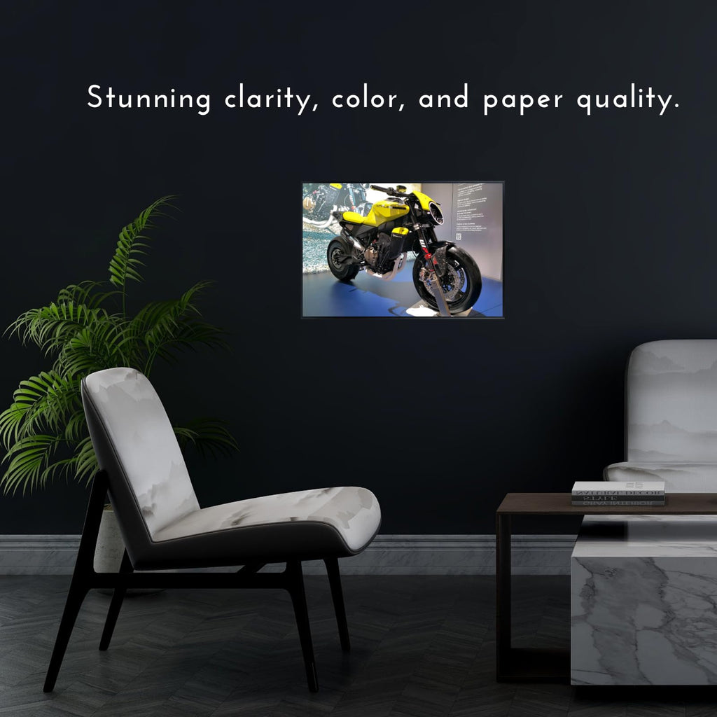 Husqvarna Vitpilen Motorcycle Poster - Cafe Racer Sportbike Wall Decor for Garage, Living Room or Office