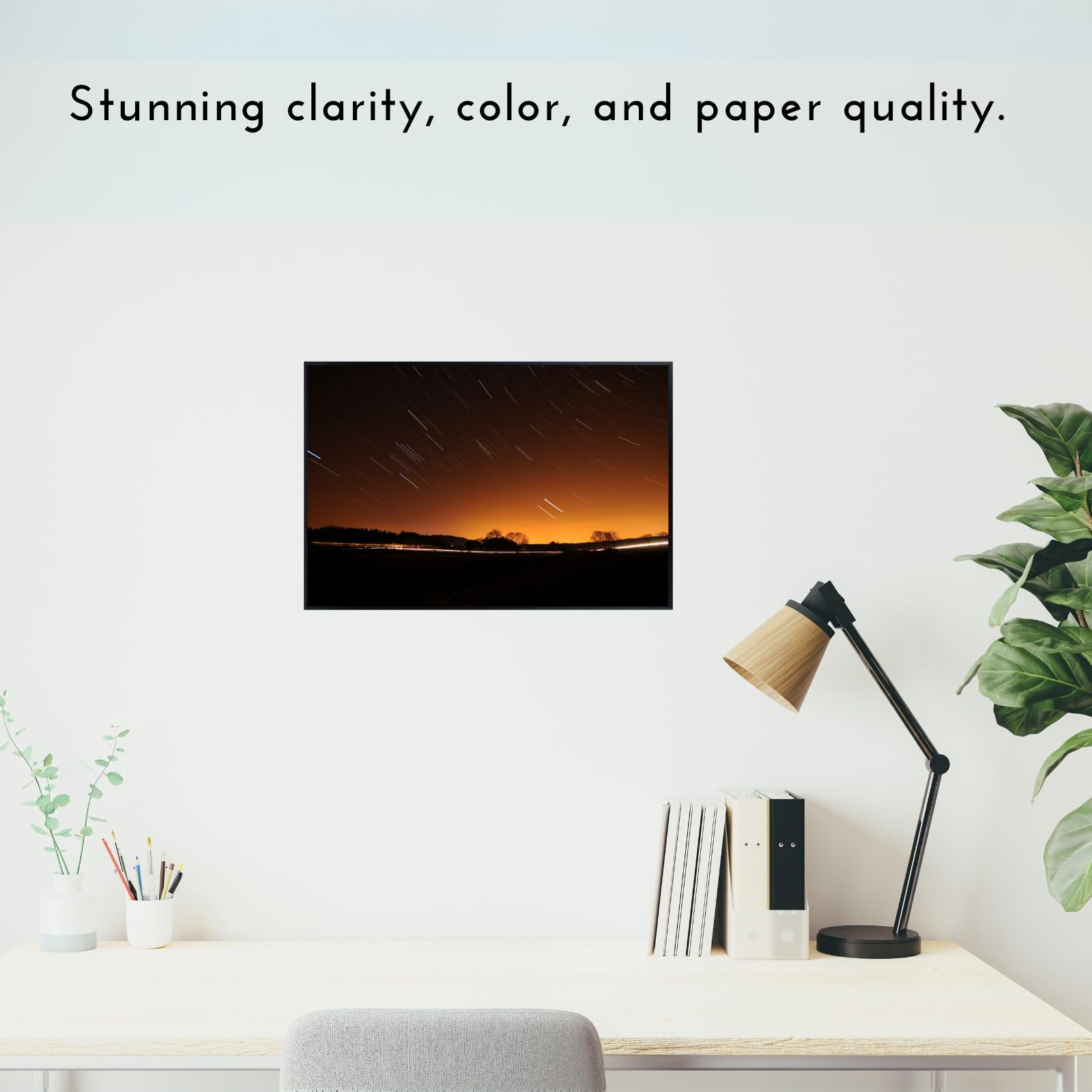 Blessed Posters Startrails Poster – Galaxy Night Sky Wall Art for Bedroom Living Room Office or Home Decor – Space Astronomy Photography Print