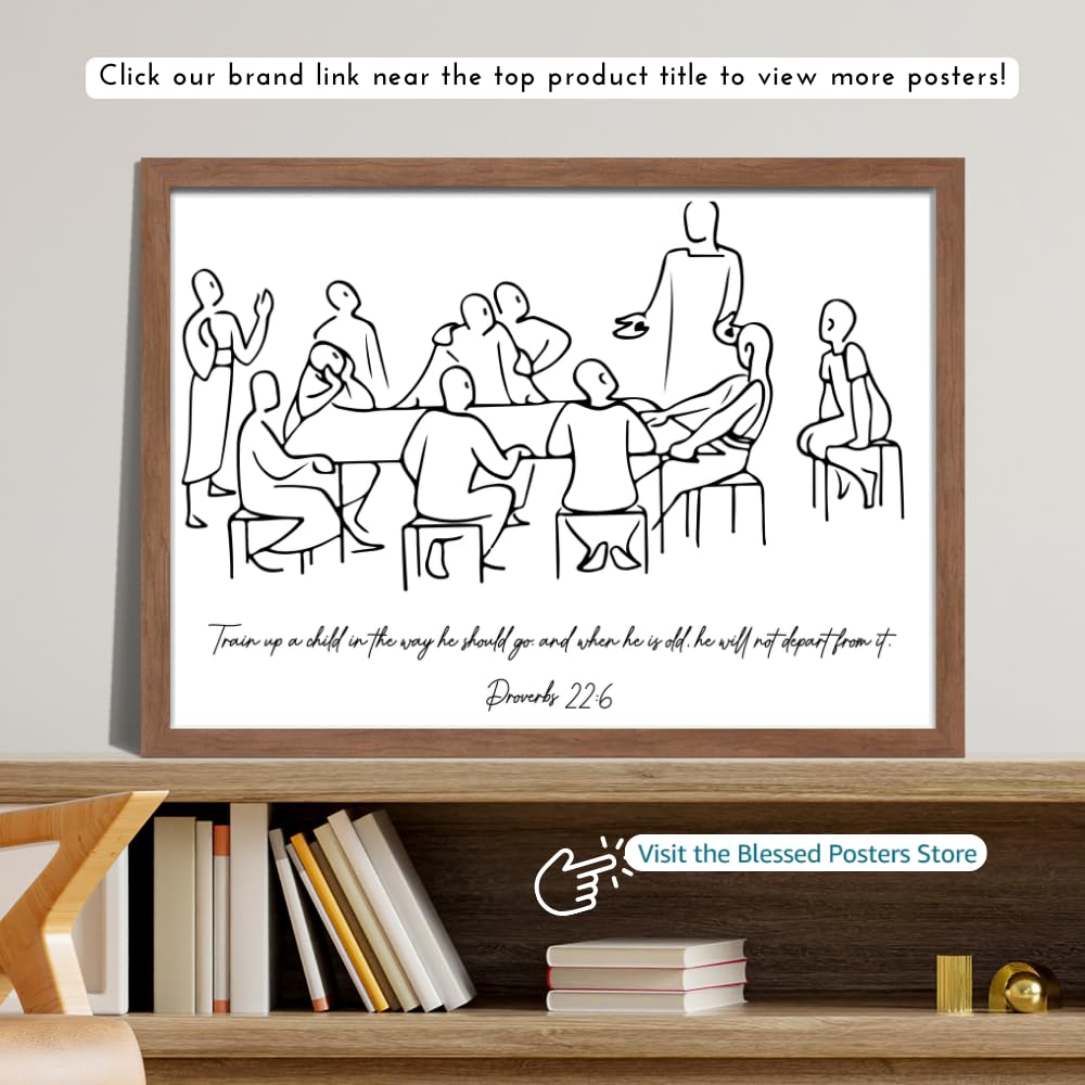 Blessed Posters Christian Wall Art – Proverbs 22:6 Scripture Print – Inspirational Bible Verse Decor Gift for Women