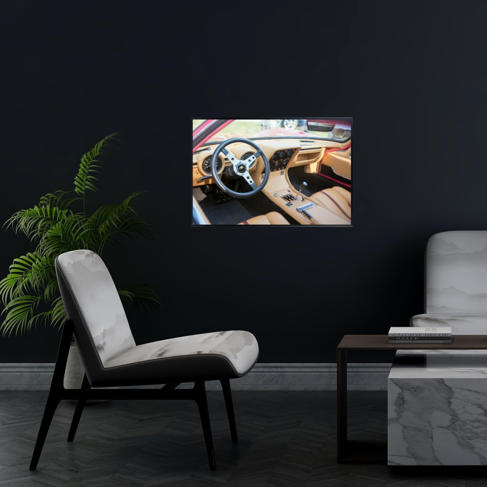 Blessed Posters Lamborghini Miura Poster Vintage Italian Sports Car Wall Art Print Garage Office Bedroom Living Room Décor