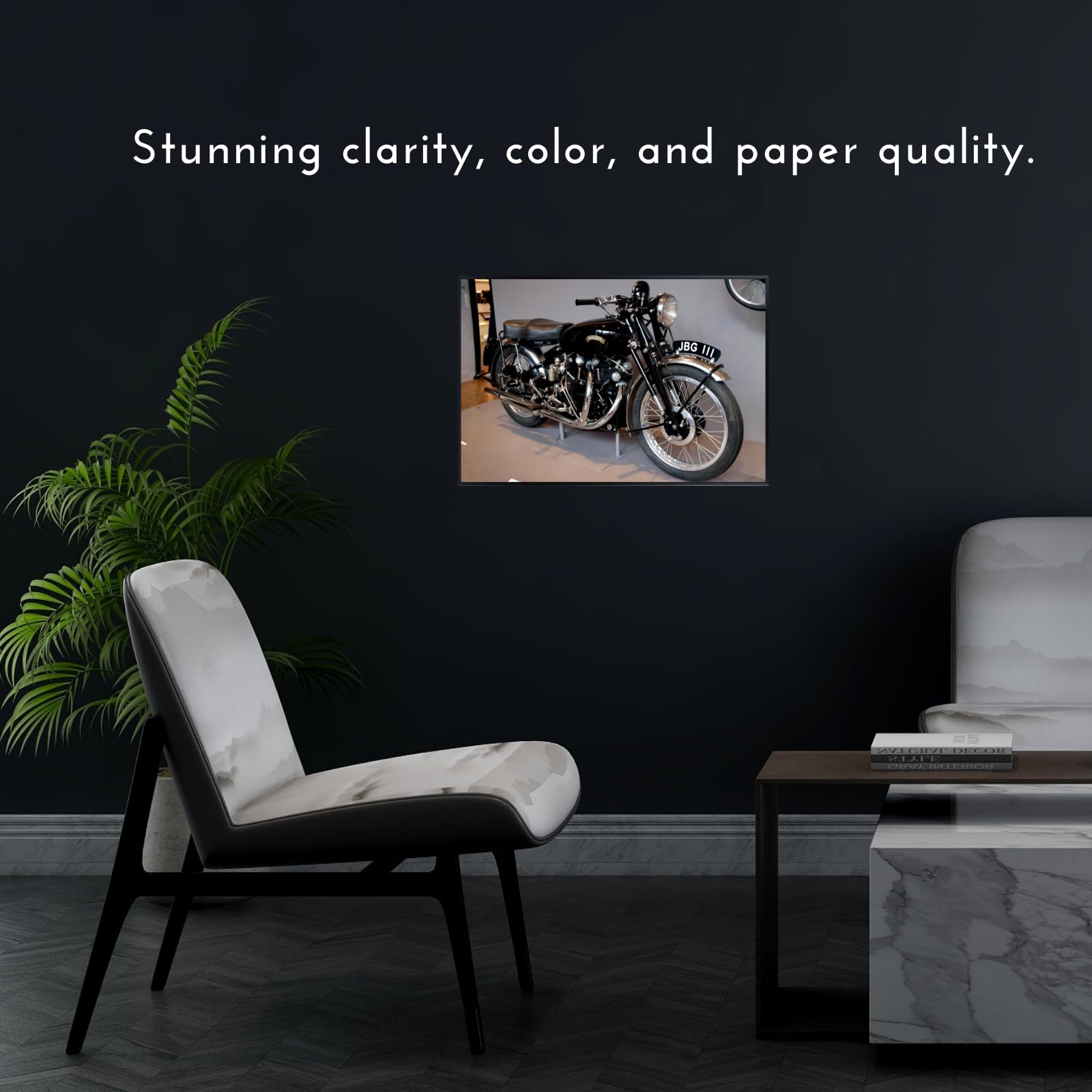 Vincent Black Shadow Wall Art Poster – Modern Motorbike Decor for Garage, Office, or Living Room