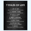 Blessed Posters 7 Rules of Life Motivational Wall Decor Gym Home Office Decoration Inspirational Wall Art Gift