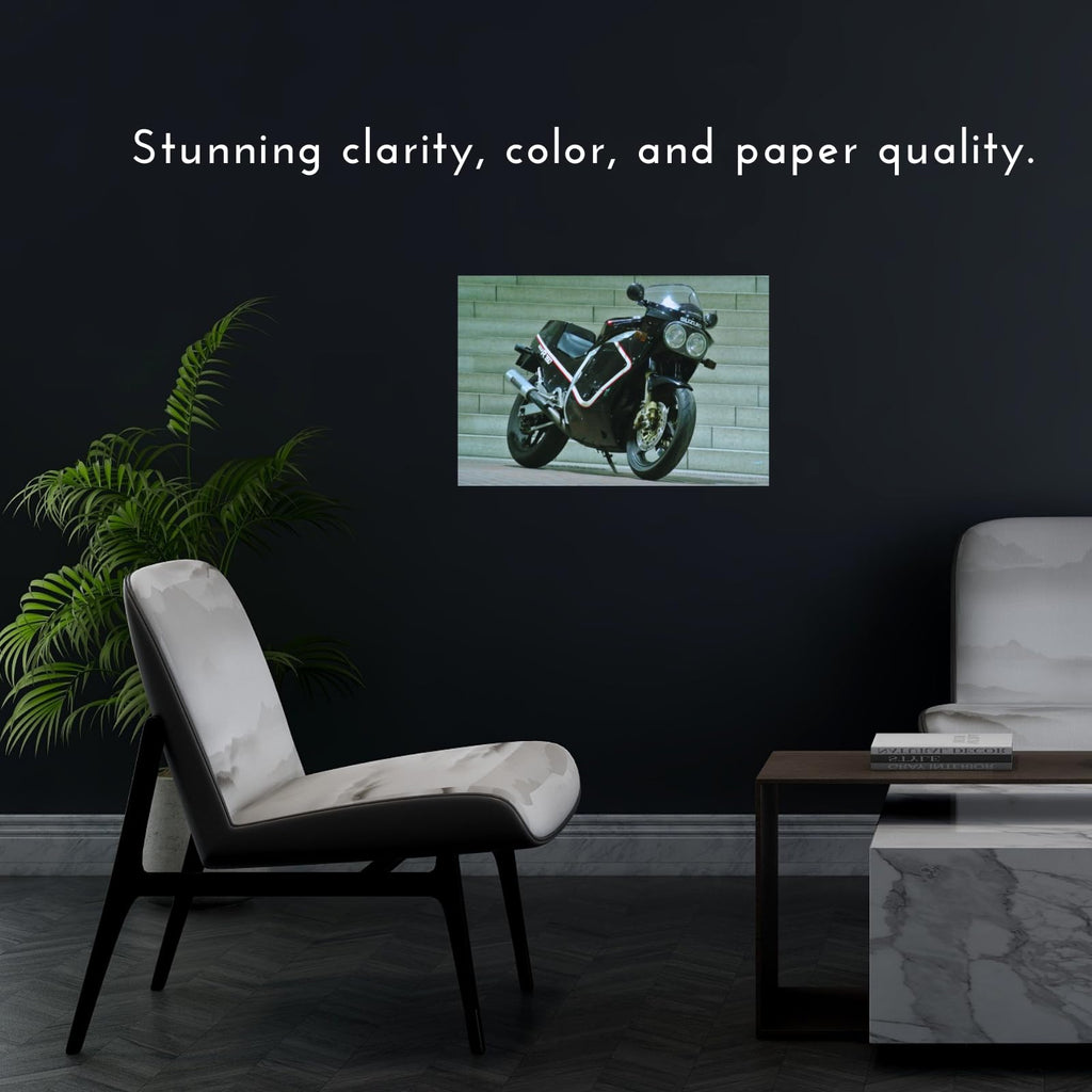 Suzuki GSX-R750 Motorcycle Poster - Sport Bike Wall Art Print for Garage, Office or Man Cave