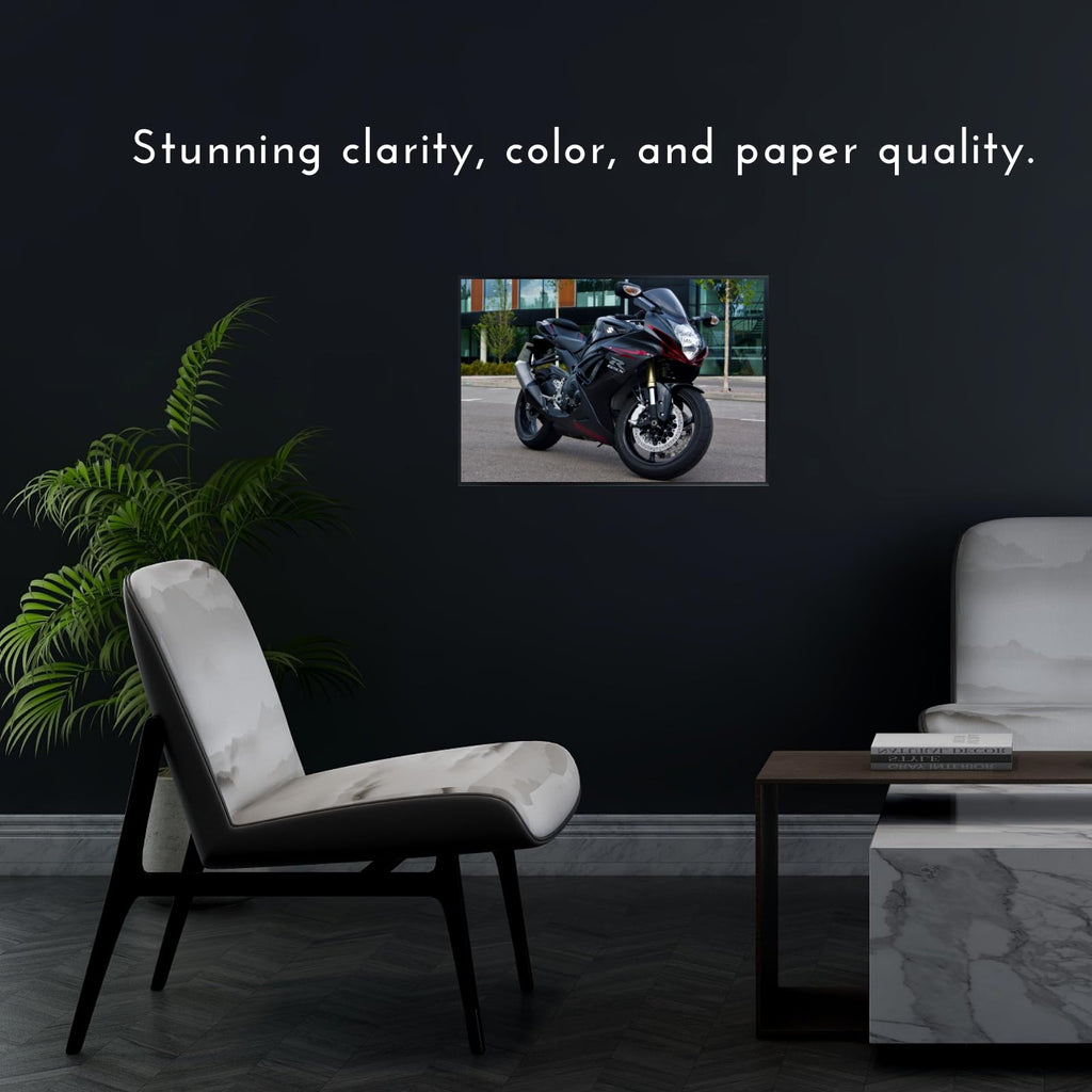 Suzuki GSX-R750 Motorcycle Poster - Sport Bike Wall Art Print for  Garage, Office or Living Room