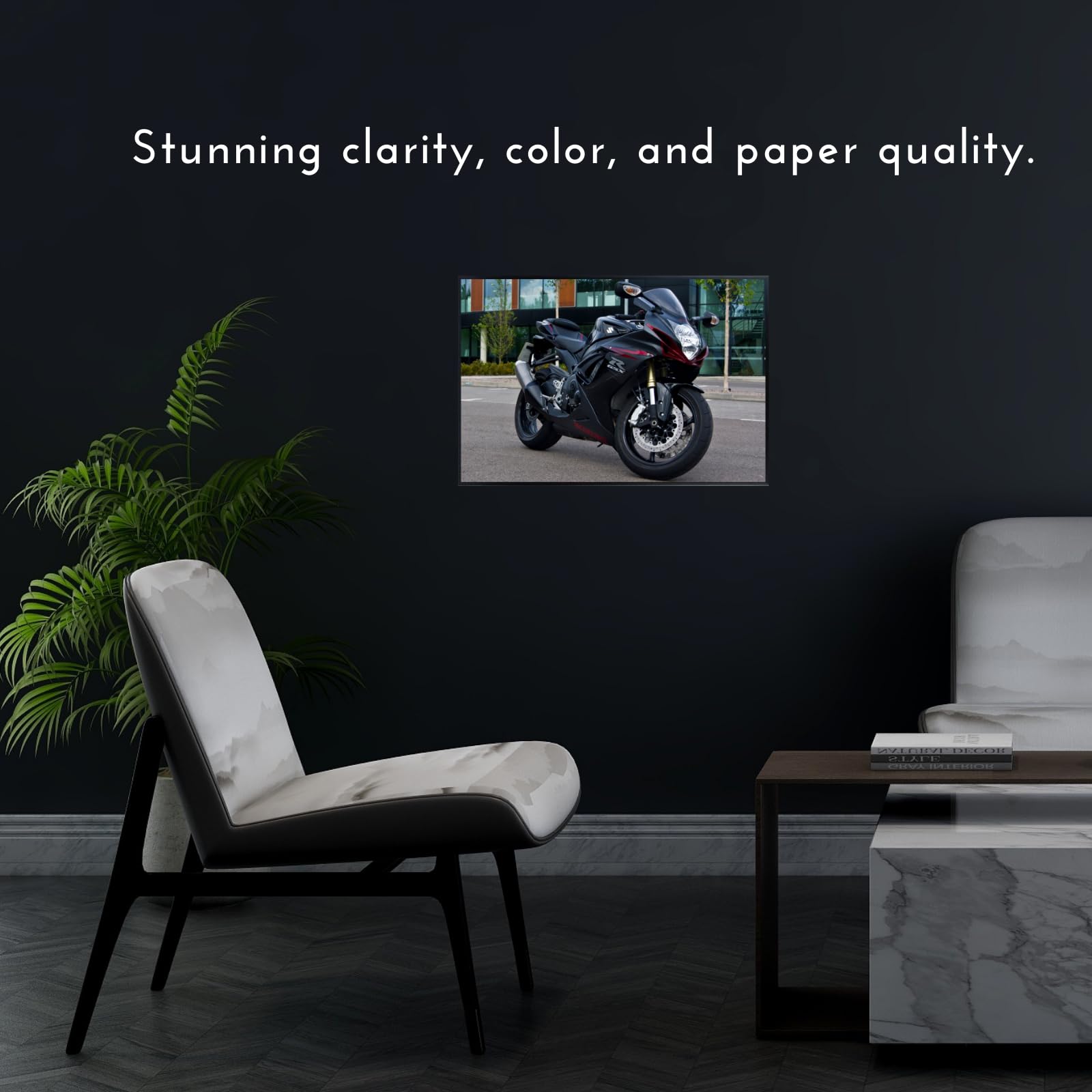 Suzuki GSX-R750 Motorcycle Poster - Sport Bike Wall Art Print for  Garage, Office or Living Room