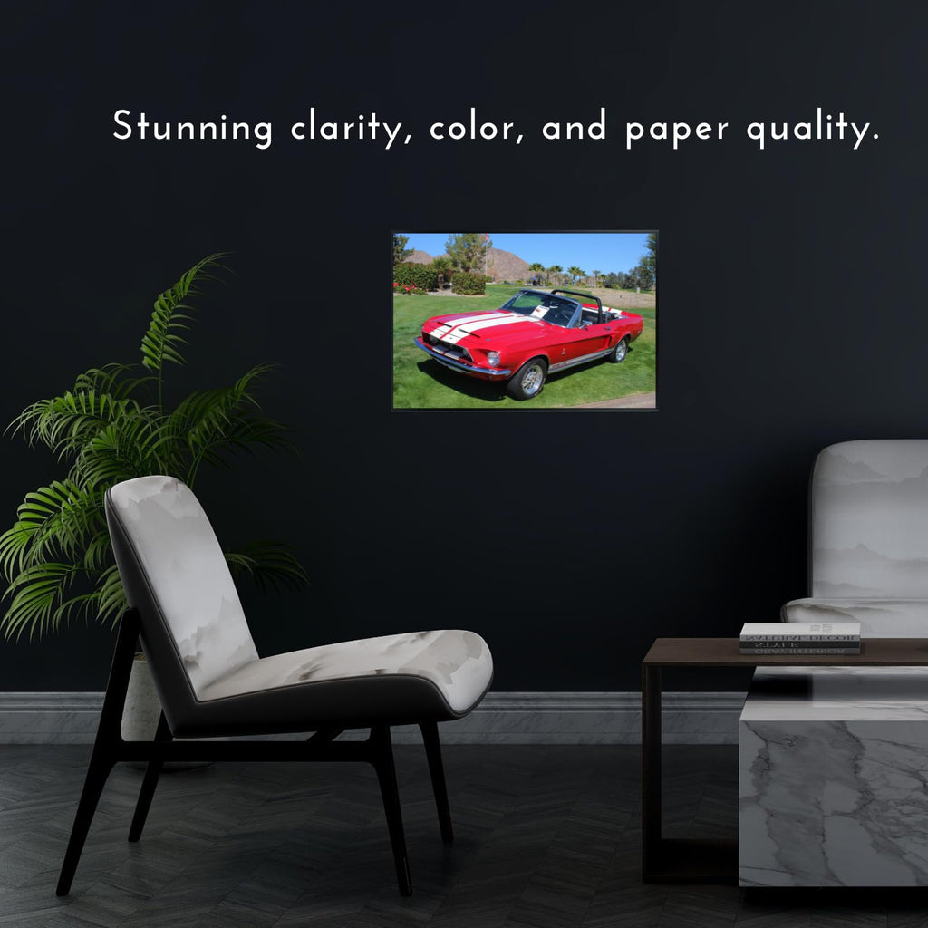 Blessed Posters Shelby Poster – Classic American Muscle Car Wall Art Print for Garage Bedroom Office Living Room Retro Automotive Decor