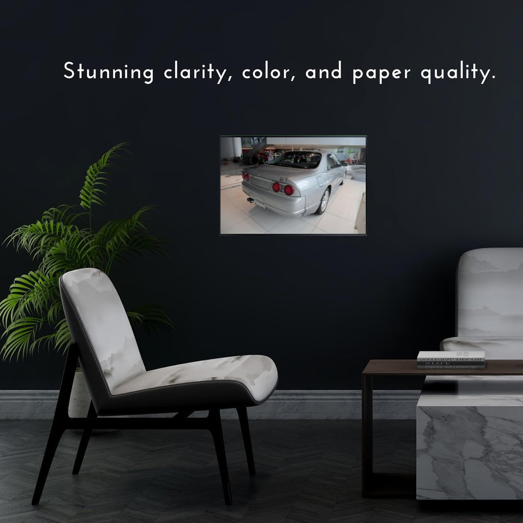 Blessed Posters Nissan GT-R R34 Poster – Legendary Japanese Turbo Car Wall Art for Garage, Bedroom, Office, or Living Space – Collector Tuner Decor