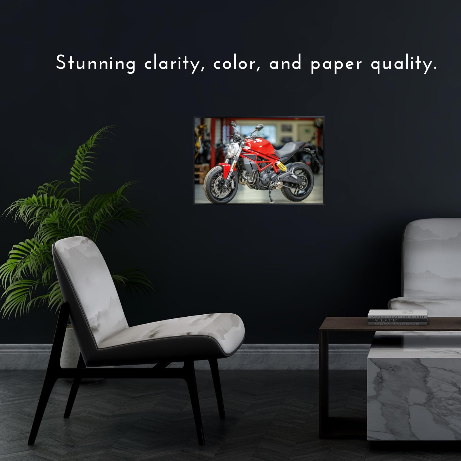 Ducati Monster Motorcycle Poster - Street Bike Wall Art Print for Garage, Office, or Man Cave