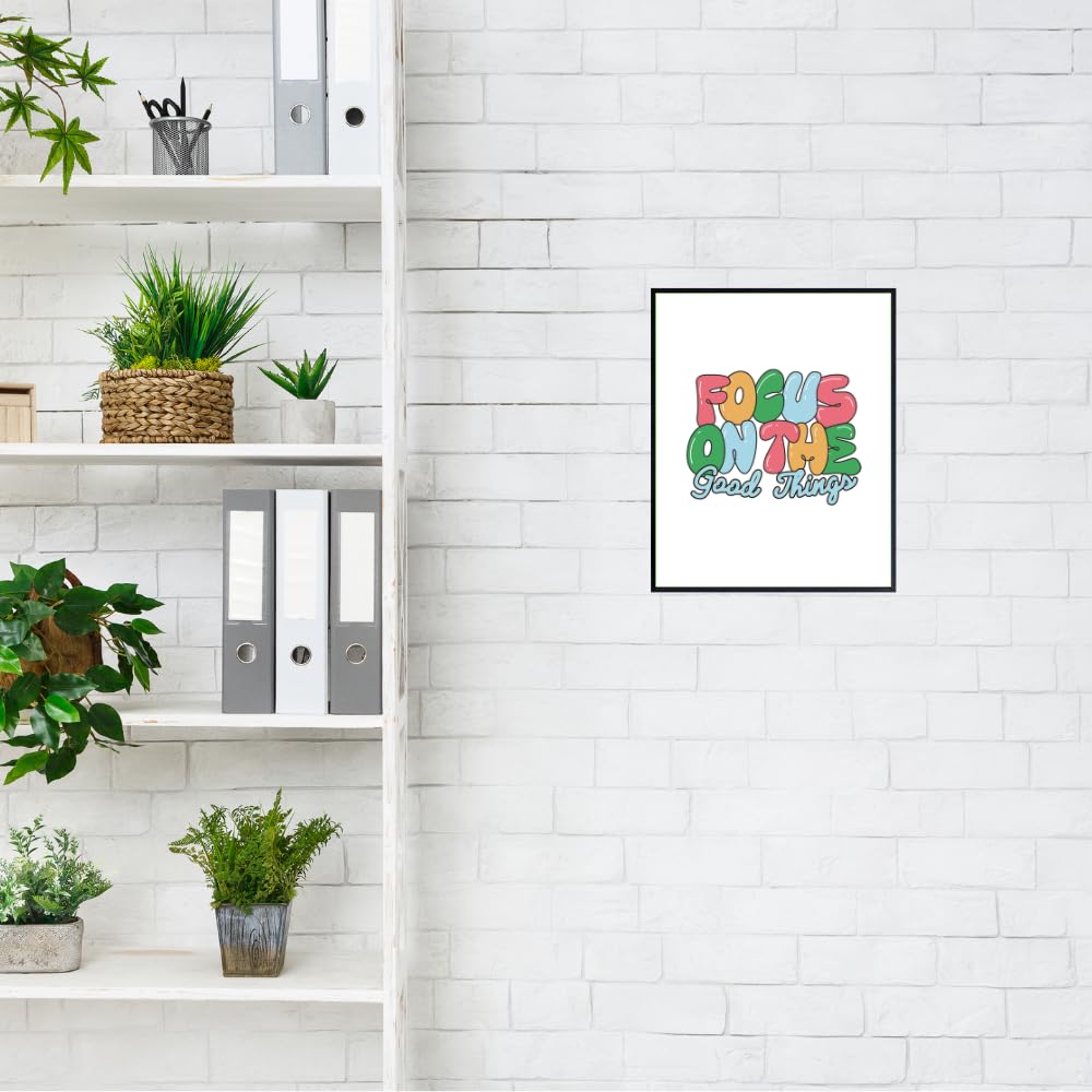Focus On The Good Things Positive Affirmation Wall Art Motivational Poster Room Decor for Girls Women Bedroom Home