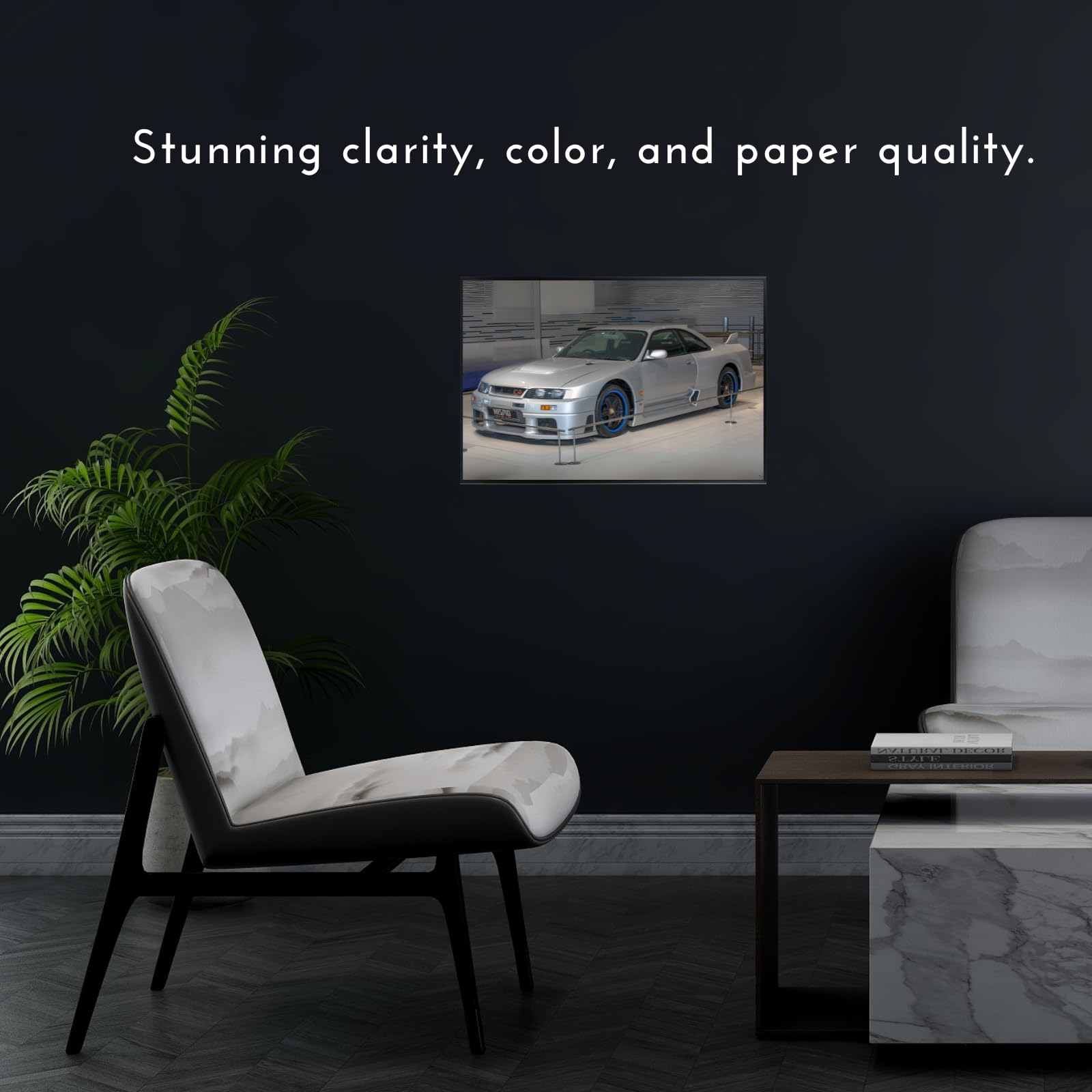 Blessed Posters Skyline GT-R R34 Poster – Retro JDM Icon Wall Art for Garage, Bedroom, Office, or Living Space – Vintage Japanese Car Decor