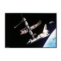 Blessed Posters Atlantis Docked to Mir Wall Art – Space Photography Print of Galaxy and Shuttle – Astronomy Decor for Home Office Bedroom Living Room