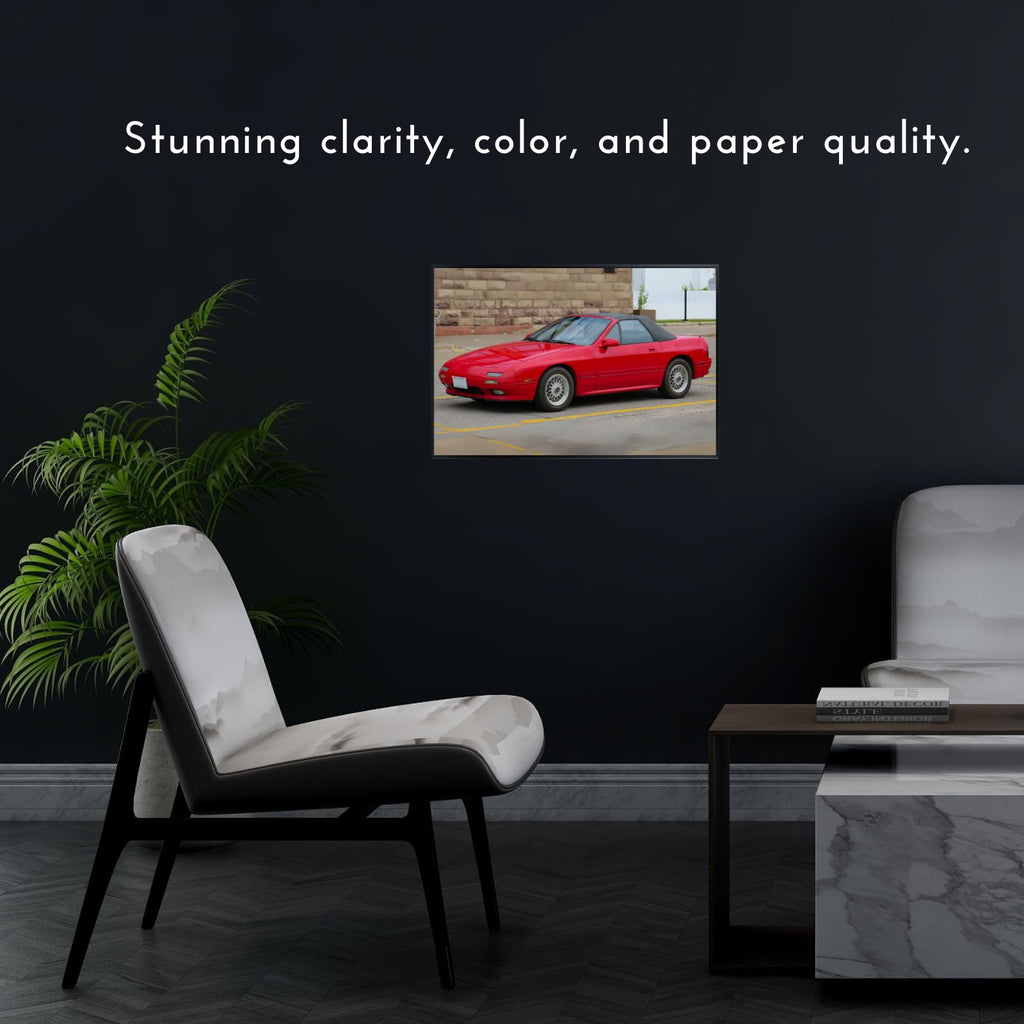 Blessed Posters RX-7 FD Rotary Wall Art – Classic JDM Performance Car Poster Print for Bedroom, Lounge, or Workspace – Japanese Sports Car Decor