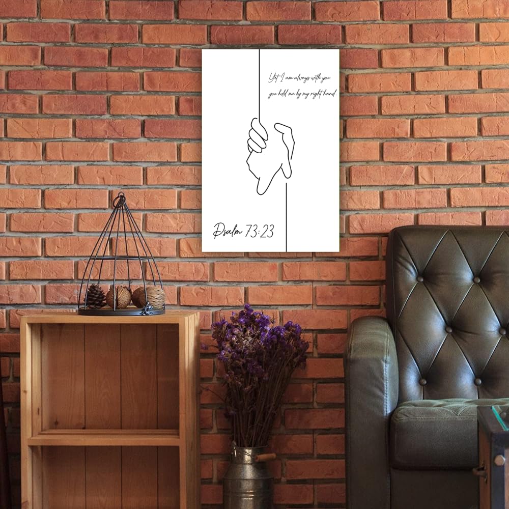 Blessed Wall Art Poster Psalm 73:23 Scripture Print Christian Home Decor Religious Gift Inspirational Bible Verse Decoration