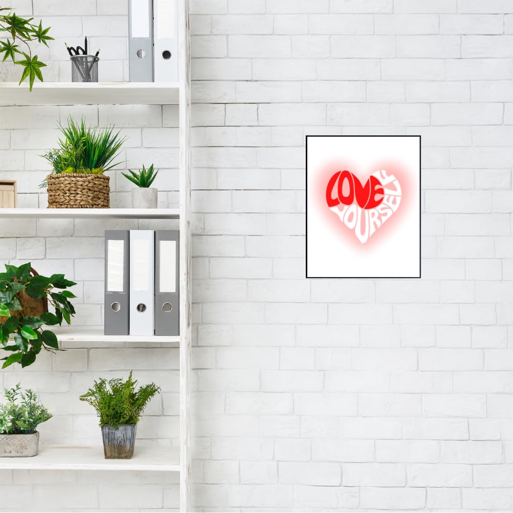 Love Yourself Wall Art – Positive Affirmation Poster for Girls Room Bedroom Living Room Office – Motivational Wall Decor Gift for Women