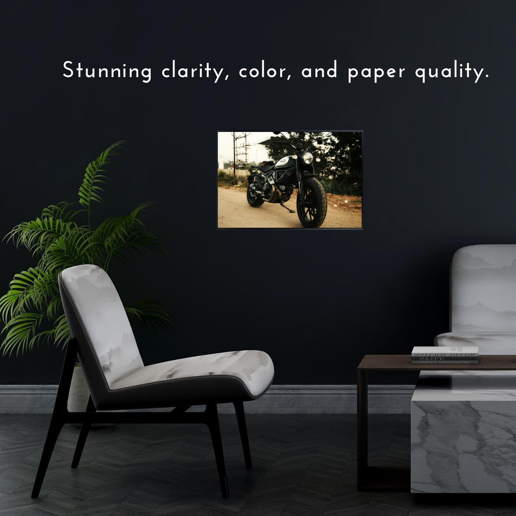 Ducati Scrambler Motorcycle Poster - Retro Motorbike Wall Deco for Garage, Office, or Man Cave