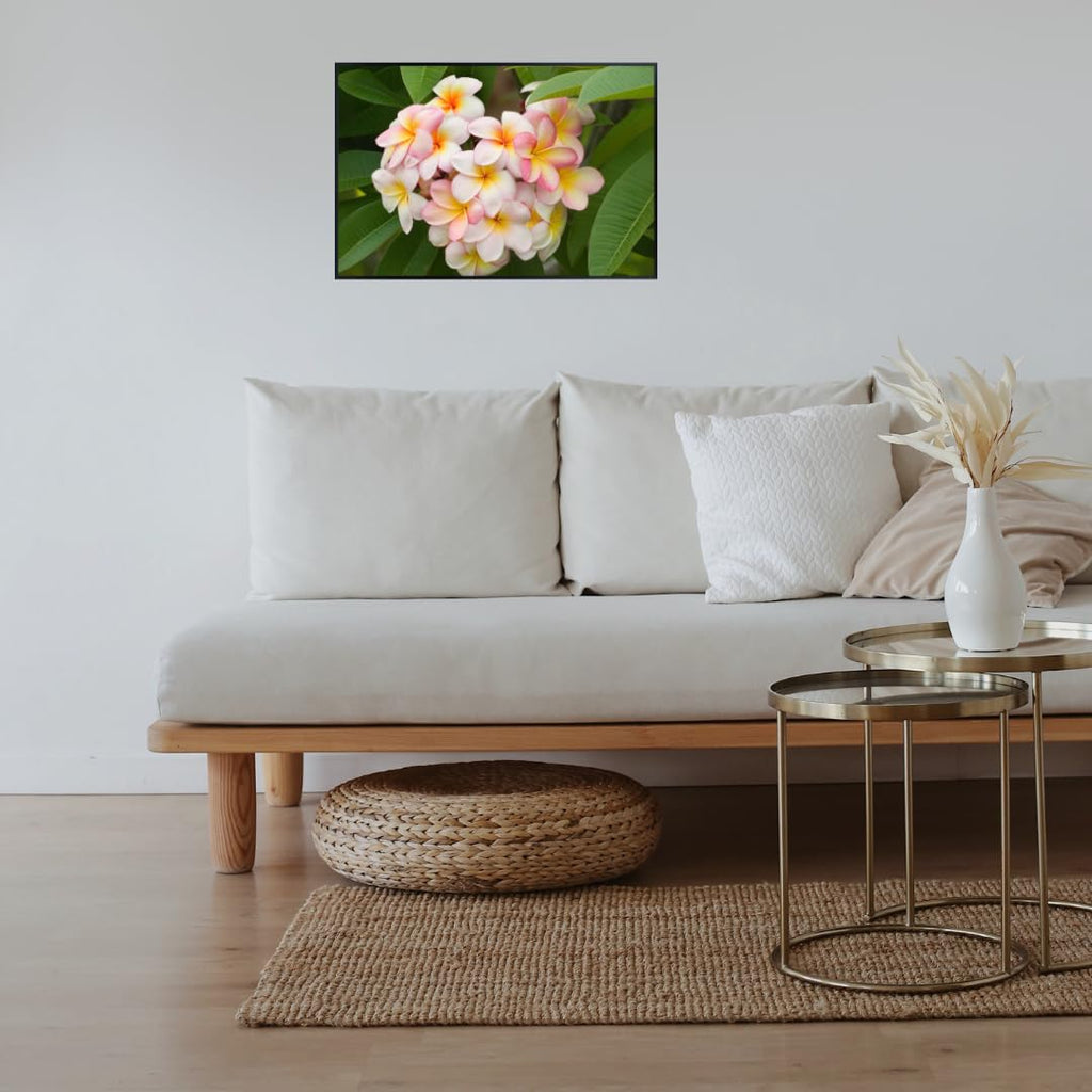 Pink Frangipani Wall Art Poster – Tropical Flower Print for Home Decor, Botanical Wall Art for Living Room, Bedroom, or Office – Aesthetic Floral Poster, Nature-Inspired Art Print