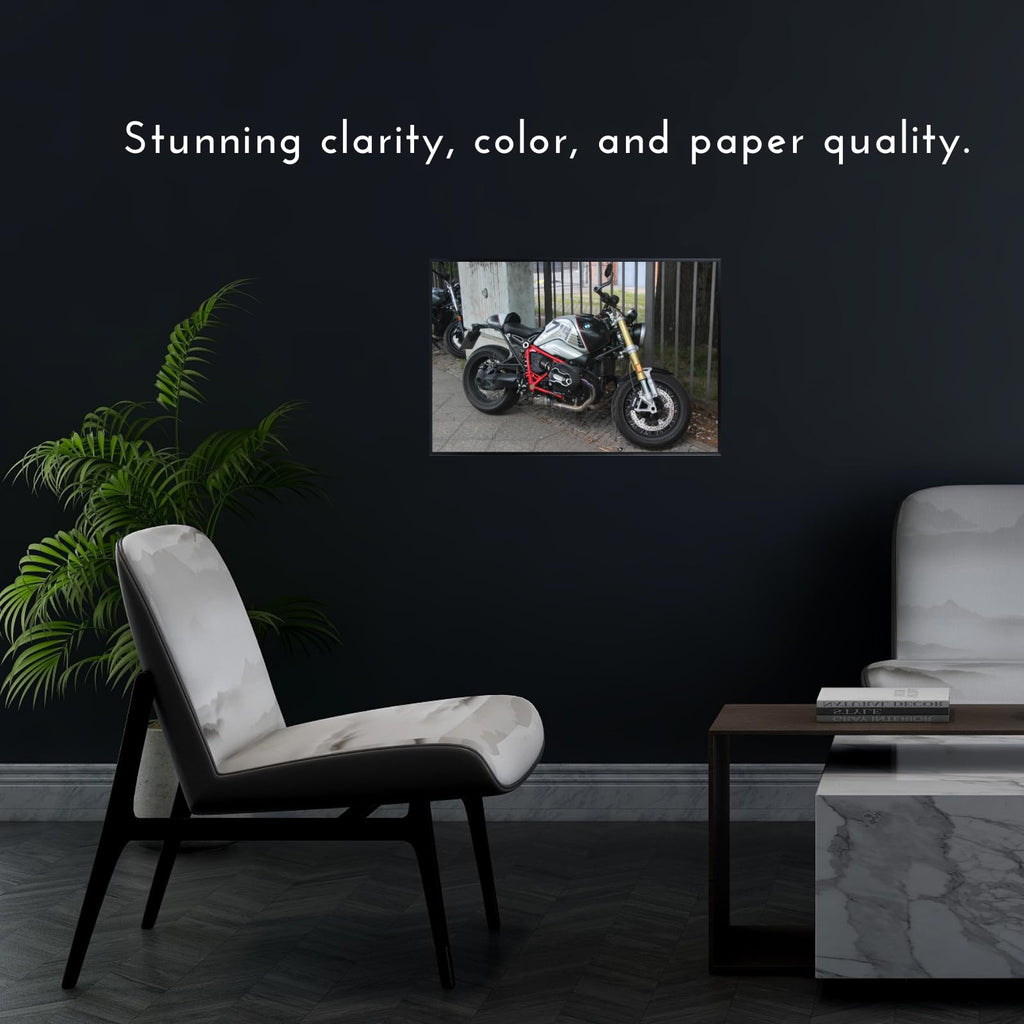 BMW R nineT Poster - Motorcycle Wall Art for Garage, Living Room or Office