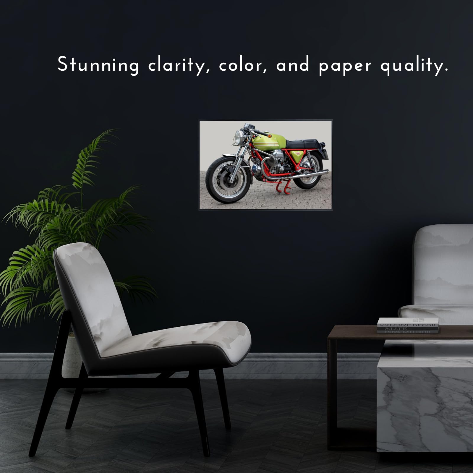 Moto Guzzi V7 Motorcycle Poster - Vintage Motorbike Wall Art Decor for  Garage, Office, or Man Cave