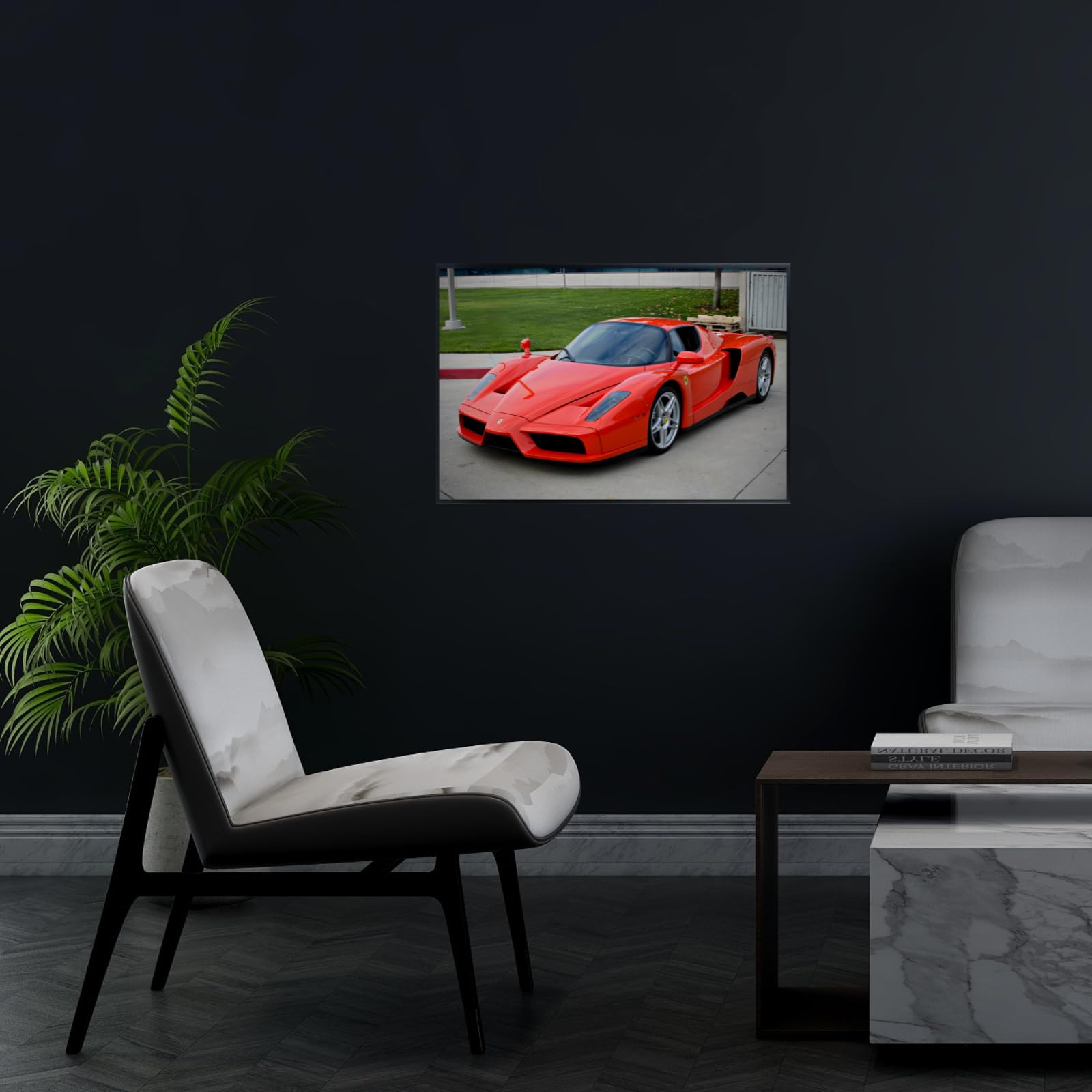 Blessed Posters Ferrari Enzo Poster – Exotic Luxury Supercar Wall Art – Italian Sports Car Print for Garage Office Bedroom Living Room Décor