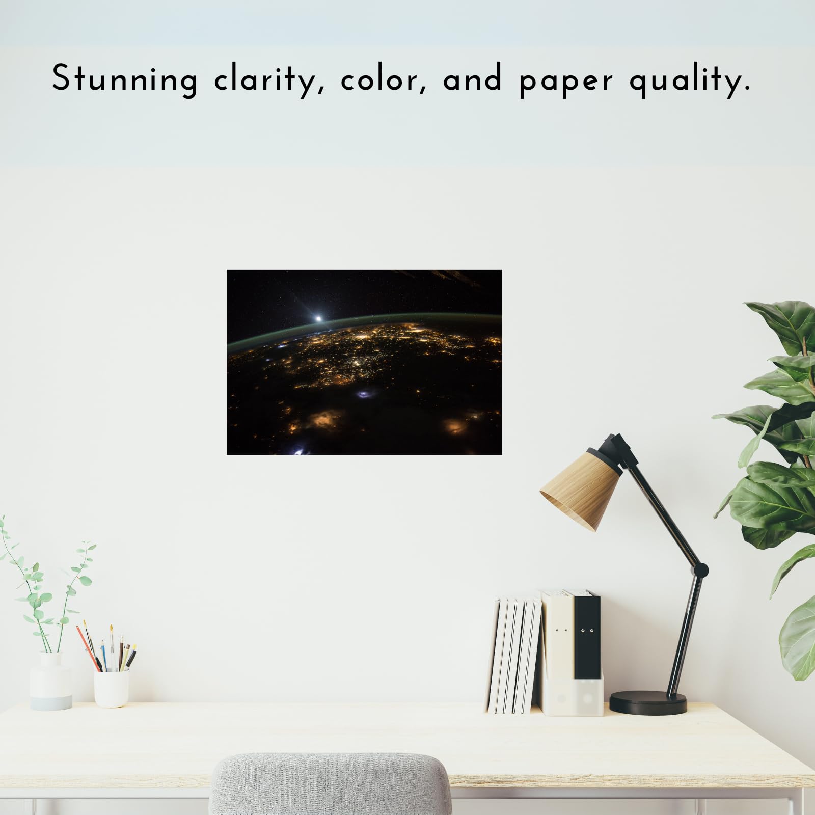 Blessed Posters Morning from the International Space Station Wall Art – Earth Sunrise from Space Poster – Astronomy Photography Print for Home Office Bedroom Decor