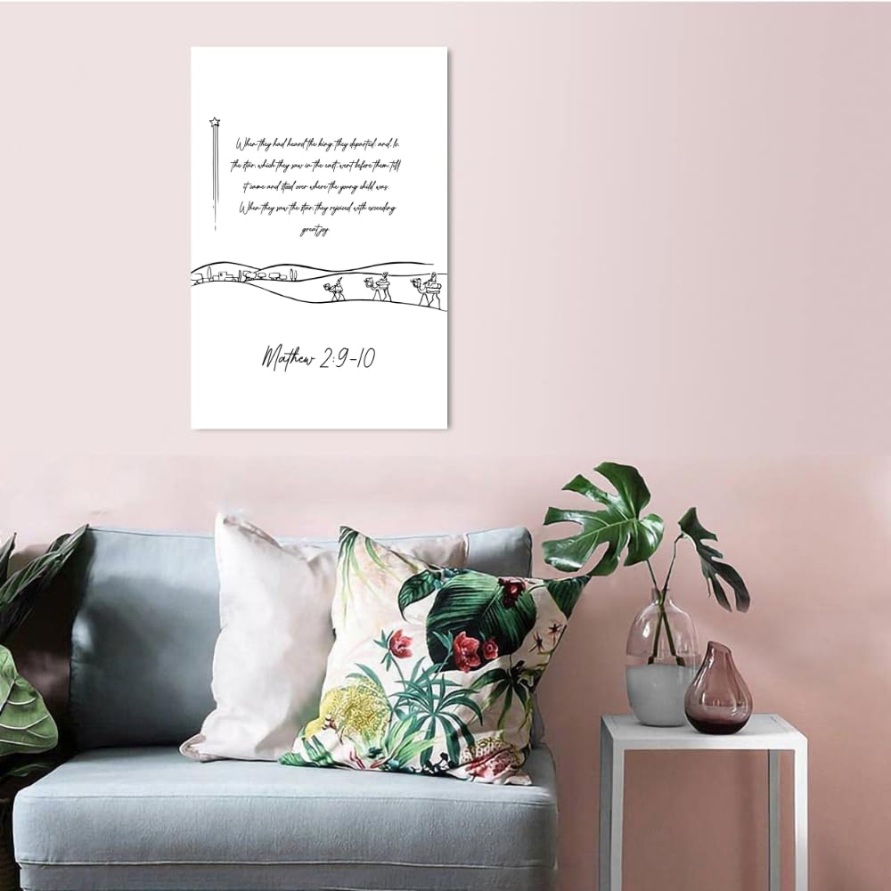 Blessed Posters Christian Wall Art – Matthew 2:9-10 Scripture Print – Inspirational Bible Verse Decor Jesus Gift