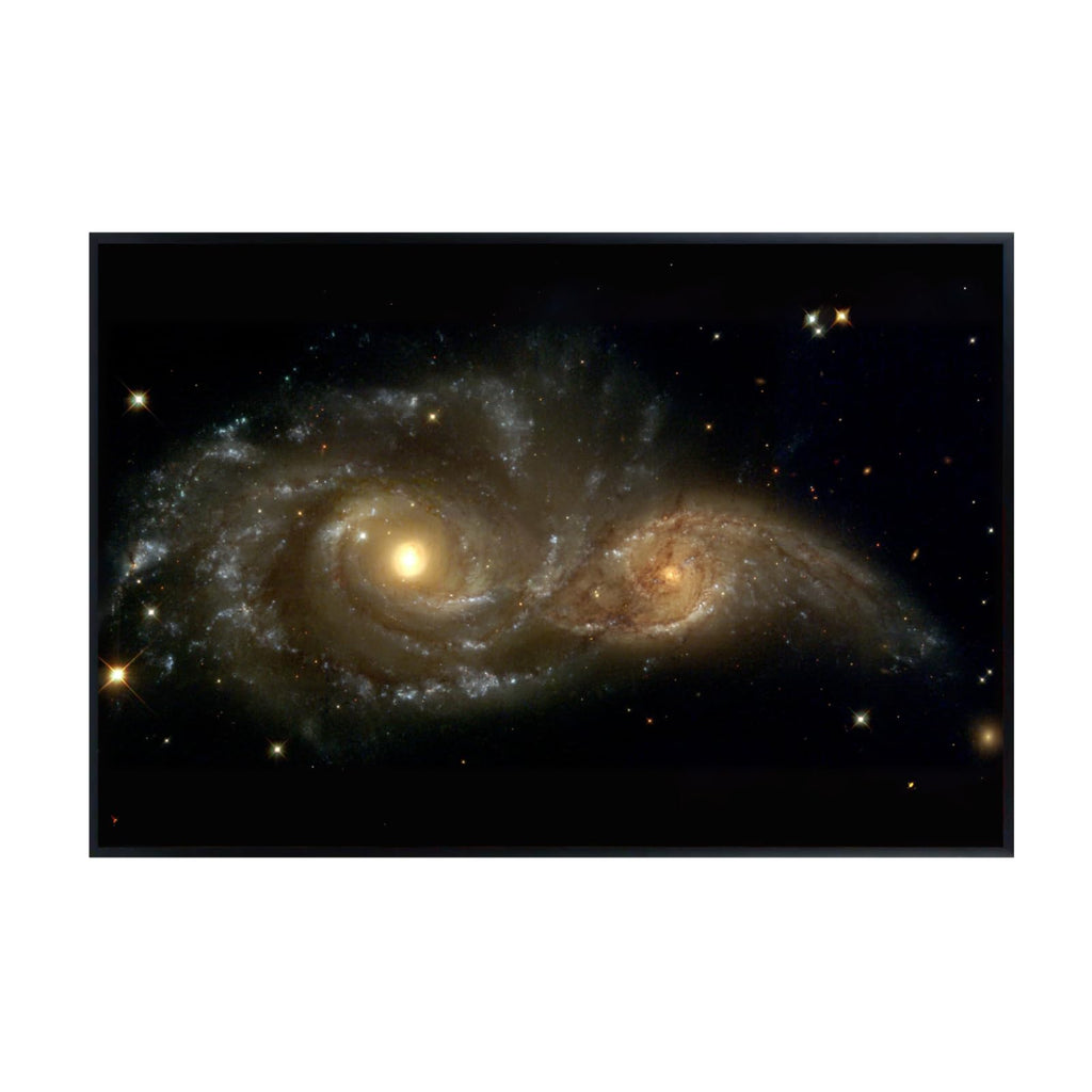 Blessed Posters NGC 2207 and IC 2163 Galaxy Collision Poster – Space Astronomy Wall Art Print for Home Office Bedroom Decor – Astrophotography Galaxy Artwork