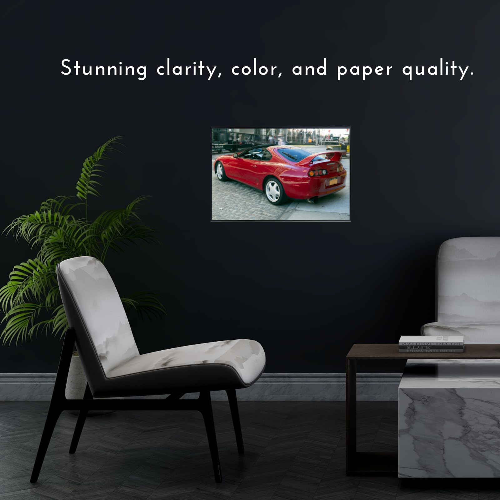 Blessed Posters Toyota Supra MK4 A80 Poster Iconic JDM Exotic Car Wall Art for Garage Office Bedroom Living Room Decor