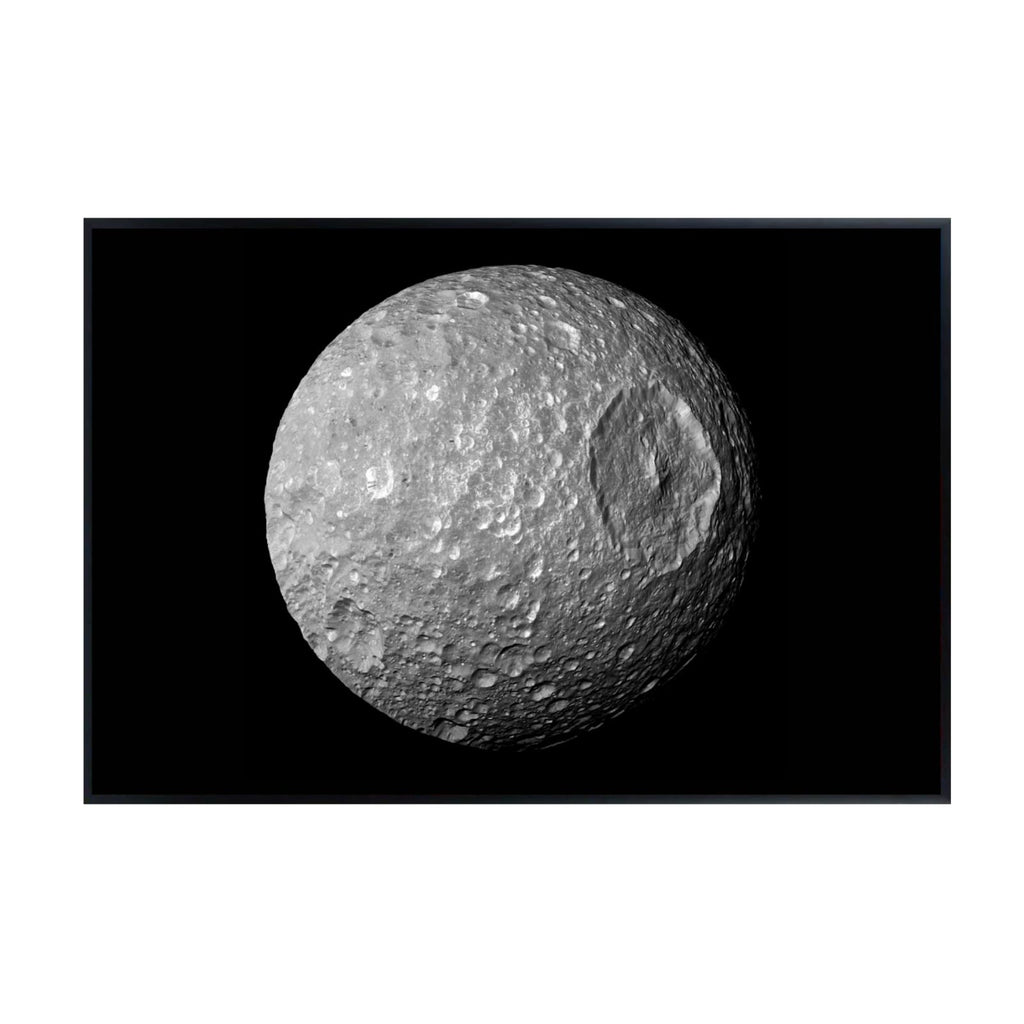 Blessed Posters Mimas Cassini 1 Poster – Night Sky Wall Art Print for Bedroom, Living Room, Office, or Home Decor – Space Astronomy Photography Artwork