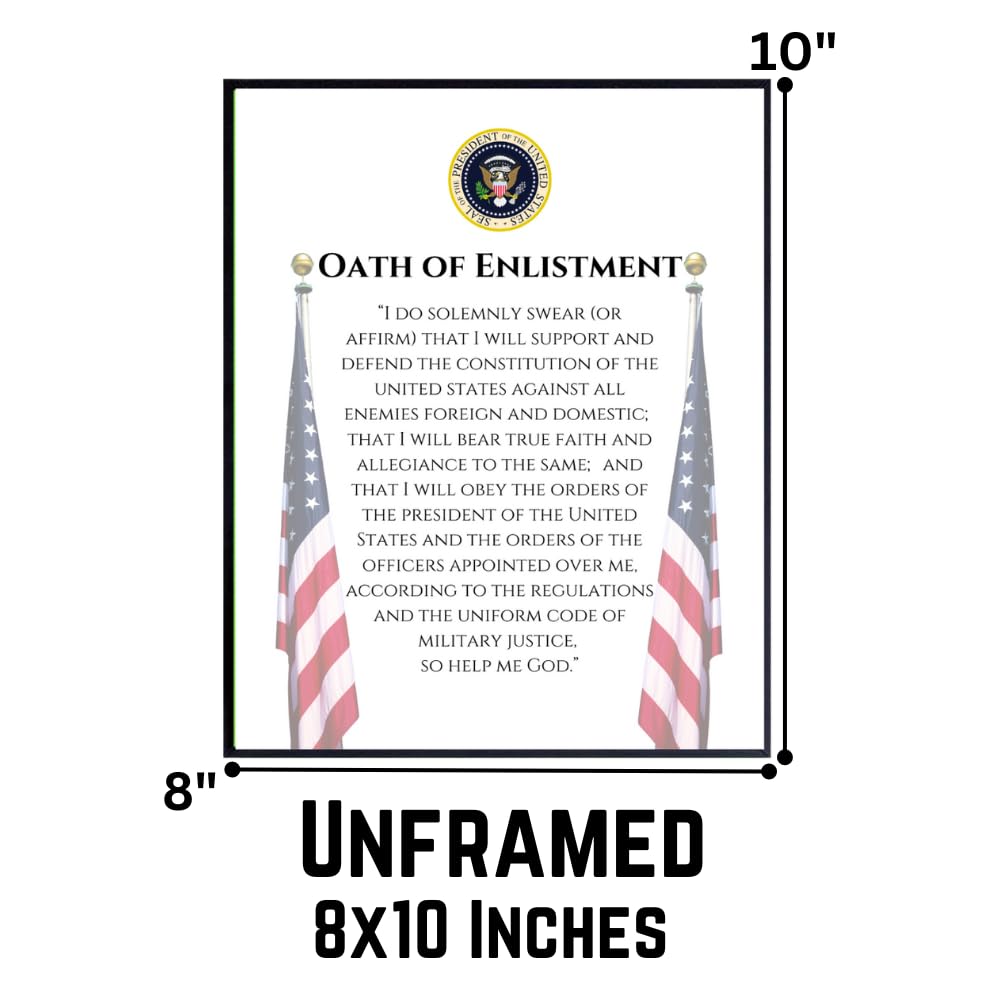 Blessed Posters Oath of Enlistment Poster Patriotic American Military Wall Art Inspirational Home Room Decor Gift for Veterans